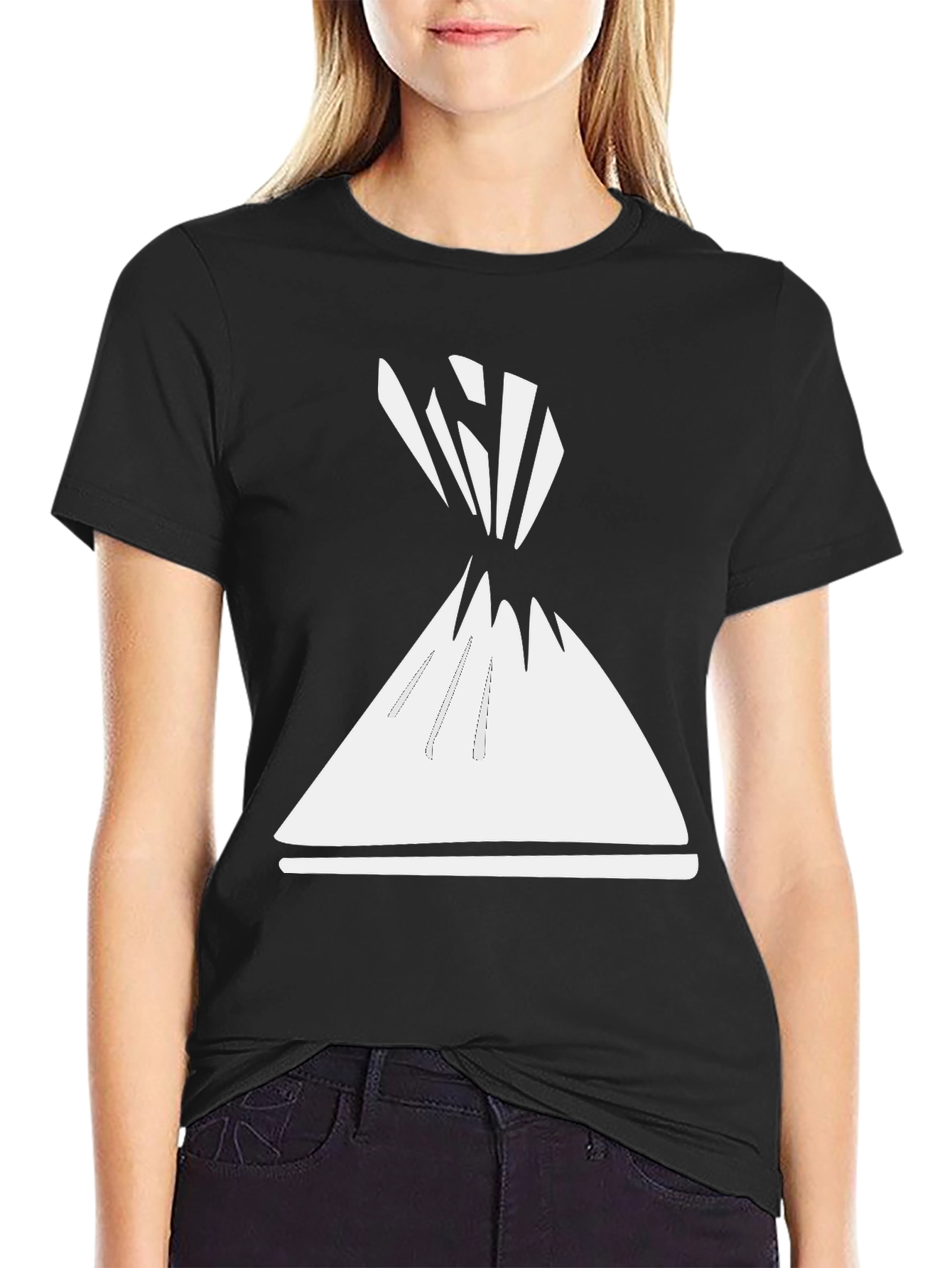 Abstract Cone Graphic Tee - Modern Style