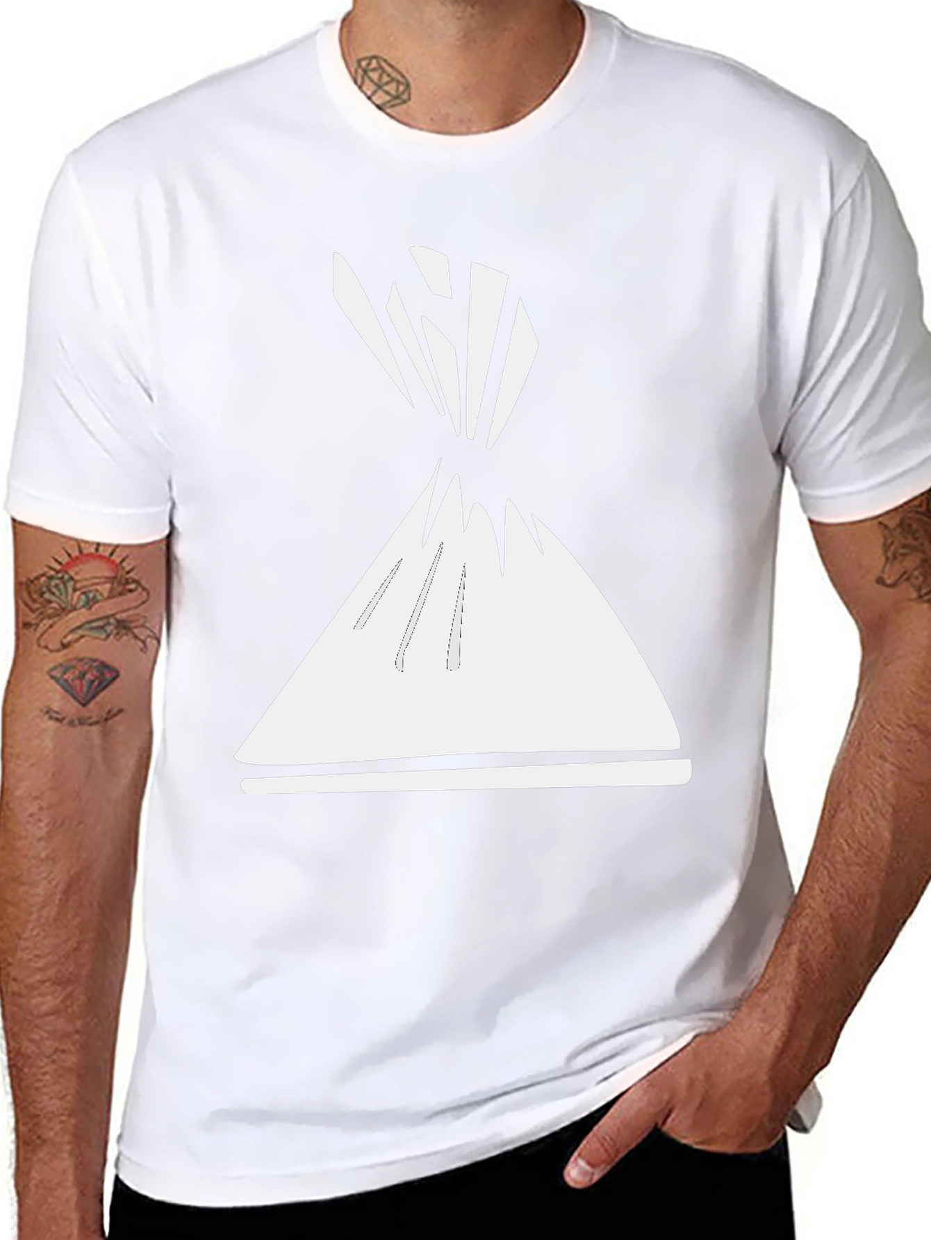 Abstract Cone Graphic Tee - Modern Style