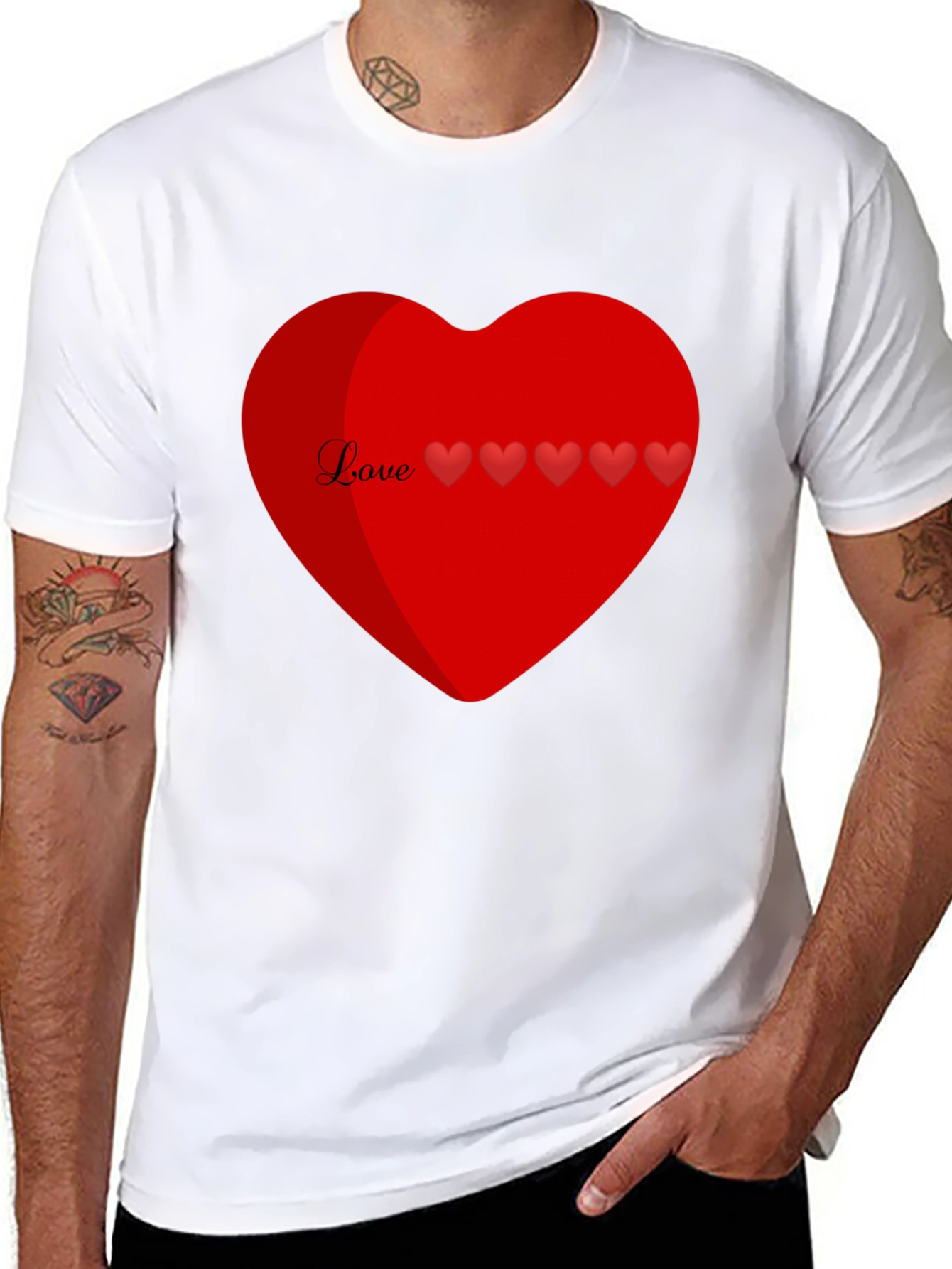 Love Heart Graphic T-Shirt Valentines Day