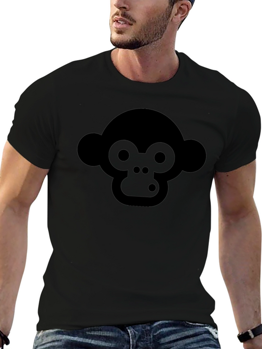 Monkey Face Graphic Black T-Shirt - Unisex