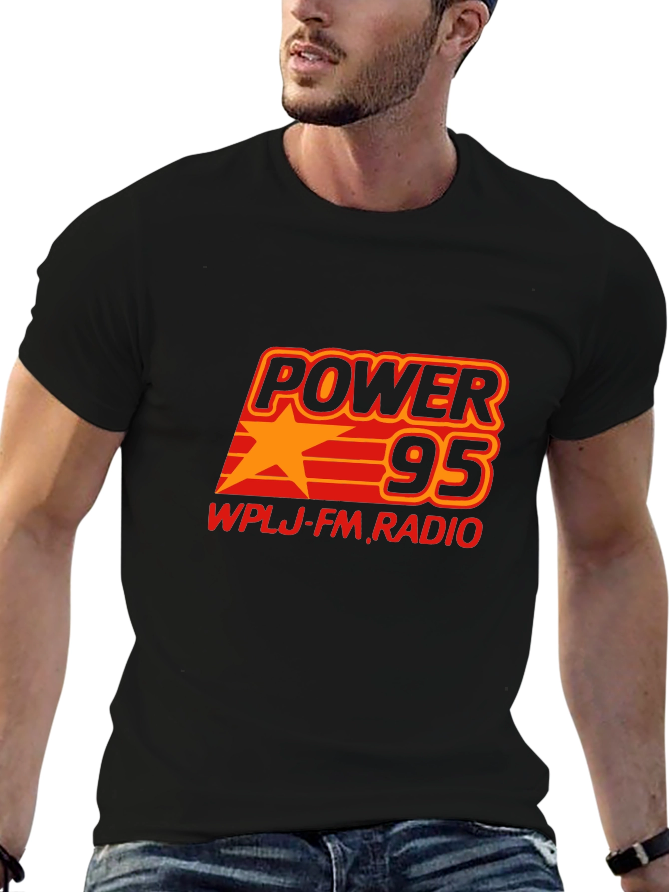 Power 95 WPLJ FM Radio Black T-Shirt