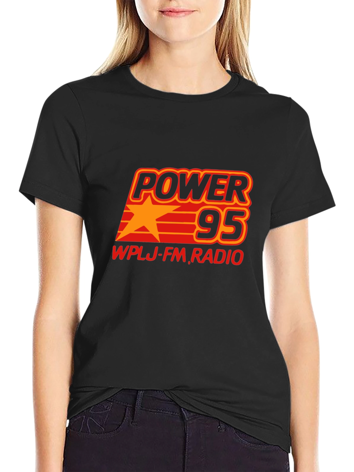 Power 95 WPLJ FM Radio Black T-Shirt