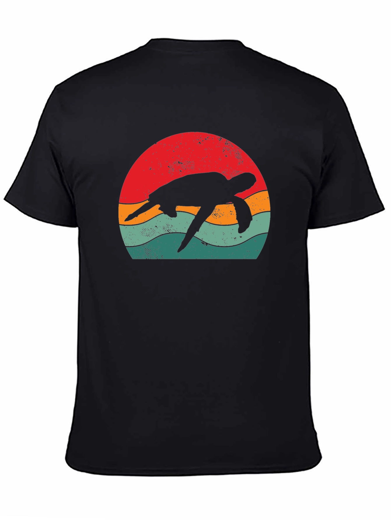 Retro Turtle Graphic Tee - Black