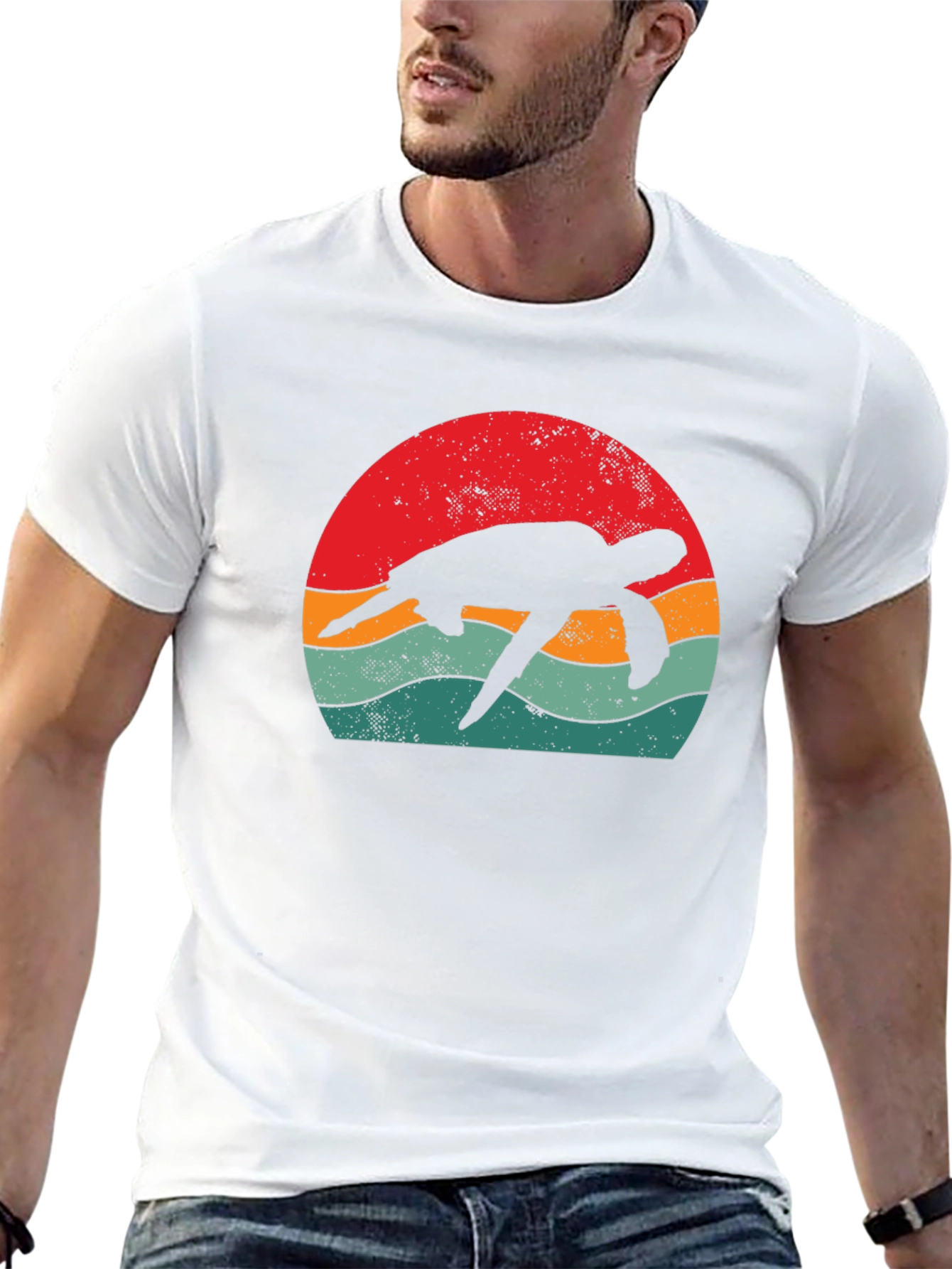 Retro Turtle Graphic Tee - Black