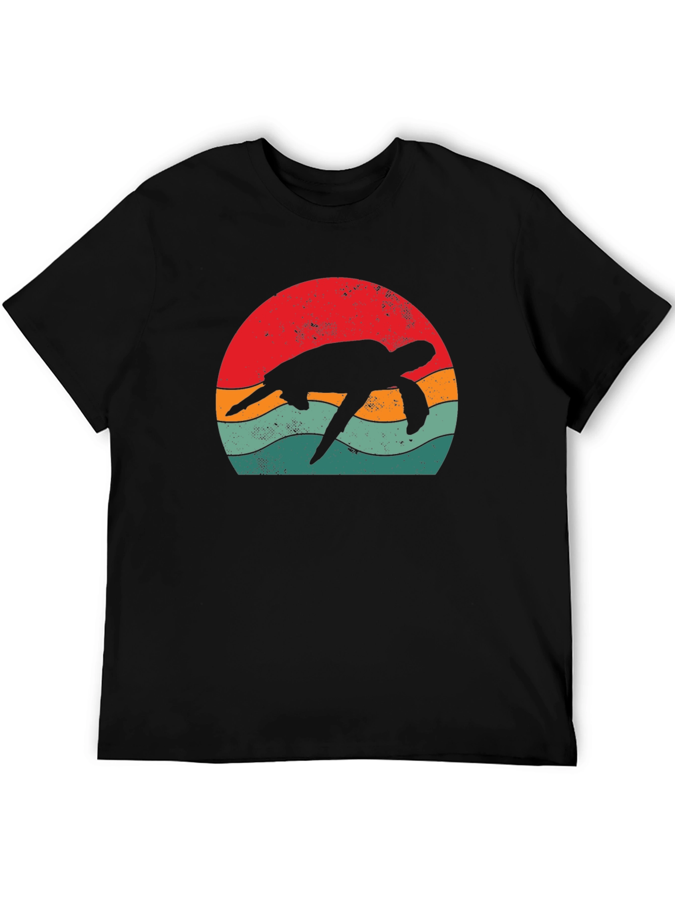 Retro Turtle Graphic Tee - Black