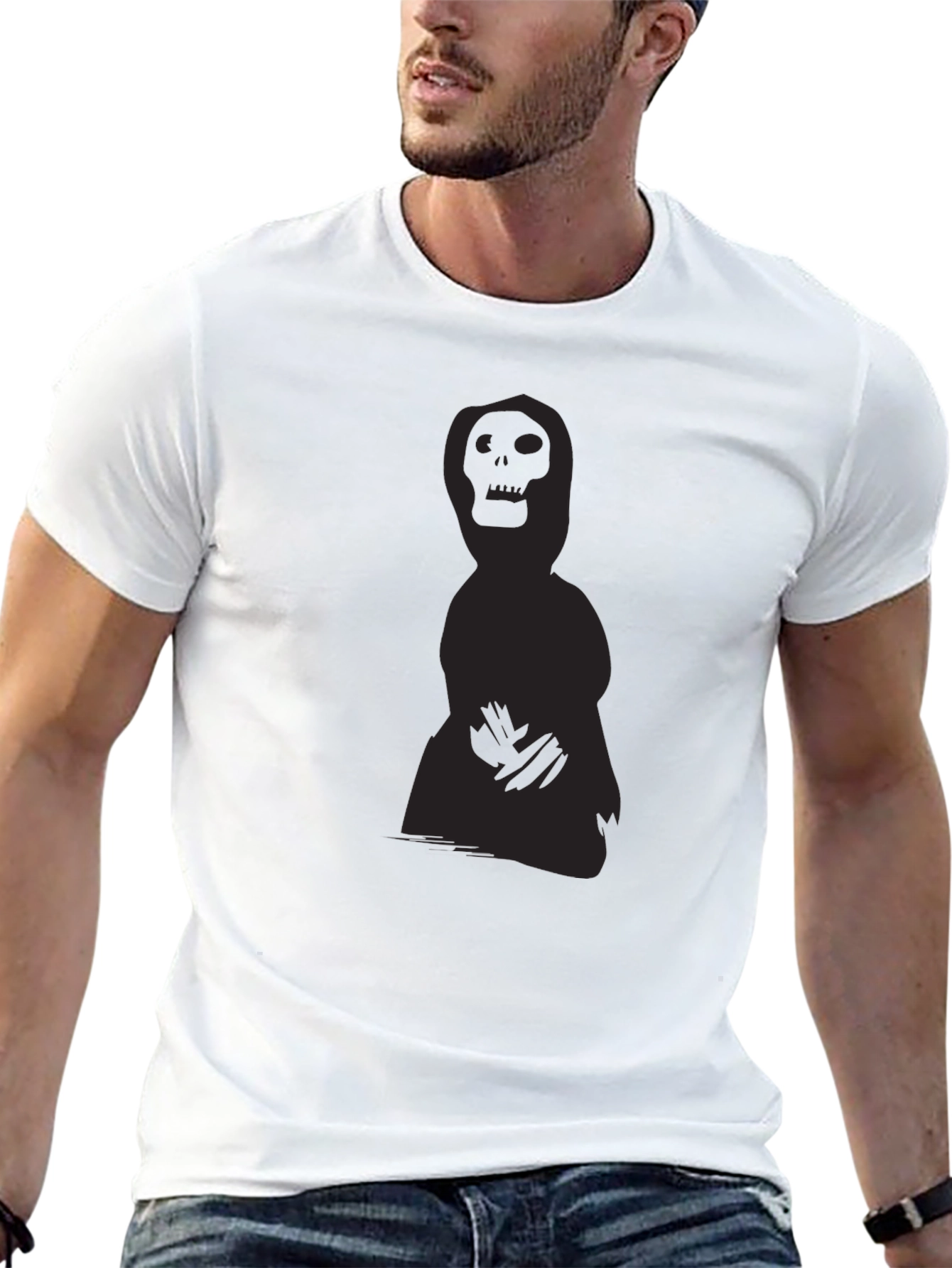 Grim Reaper Graphic Print Black Tee
