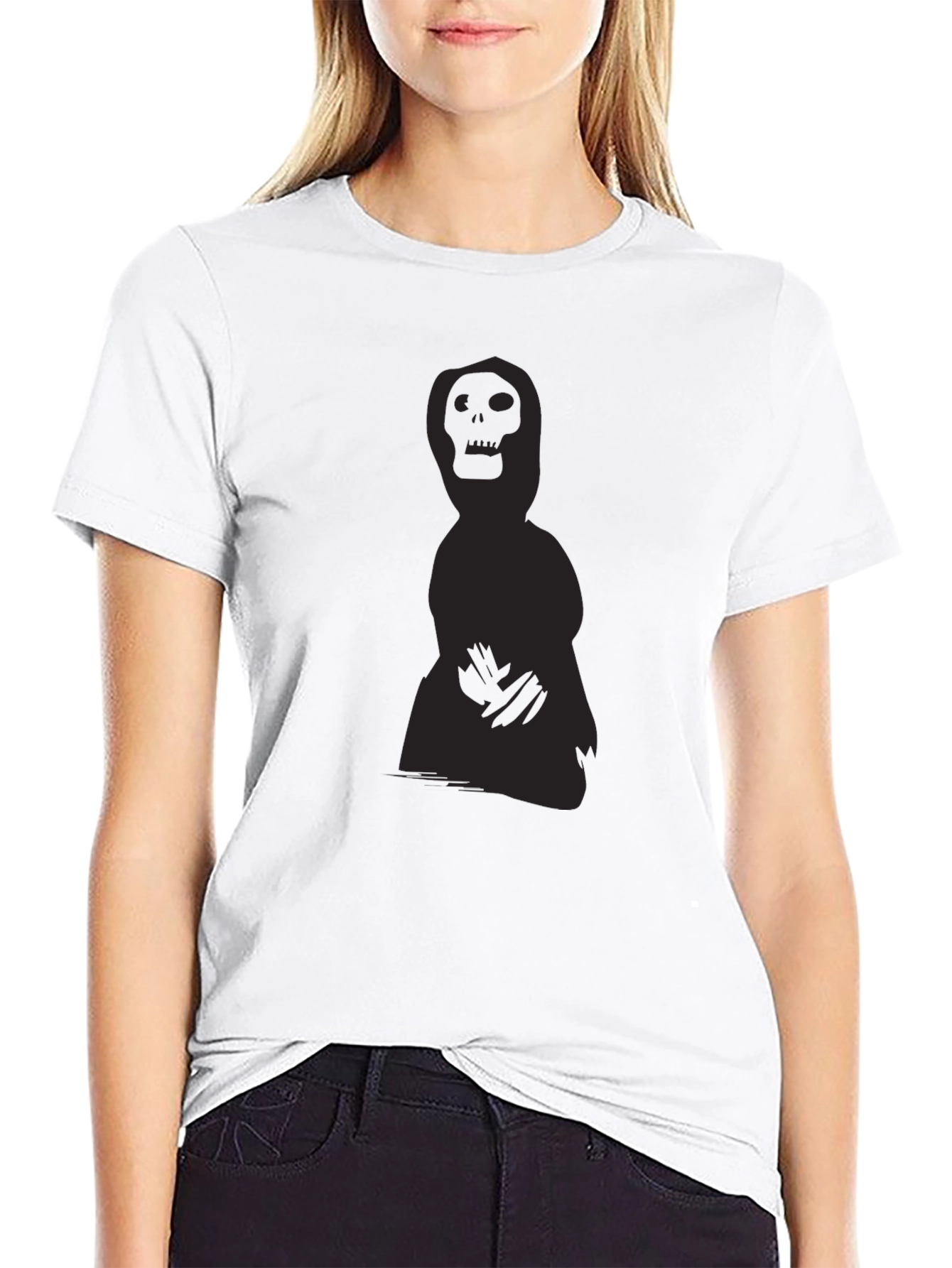 Grim Reaper Graphic Print Black Tee