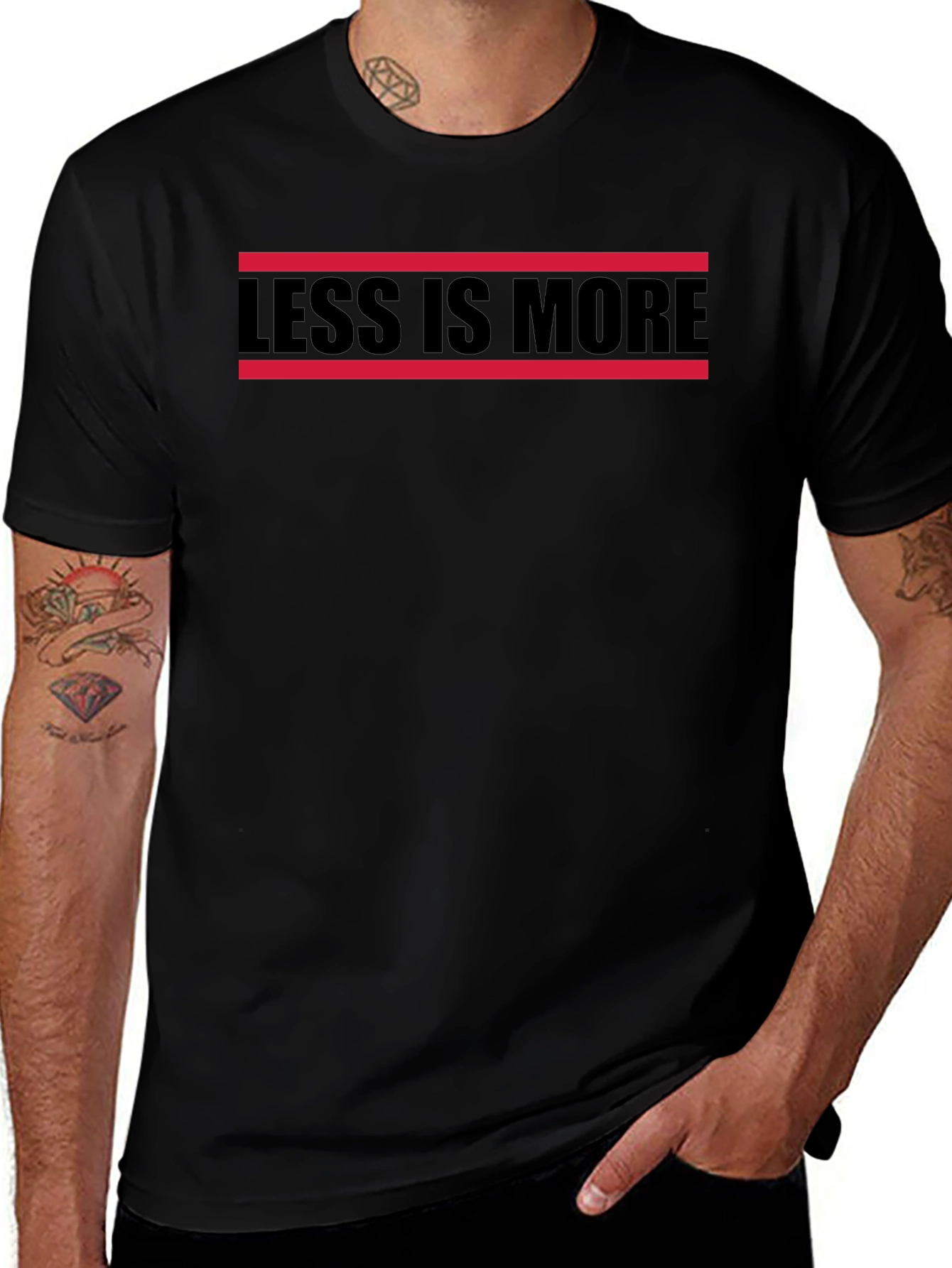 Less is More Black Graphic T-Shirt