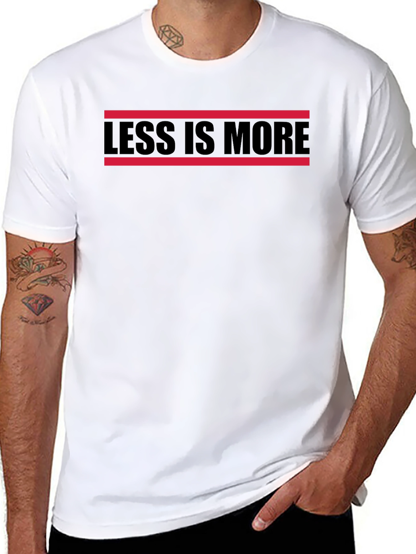 Less is More Black Graphic T-Shirt