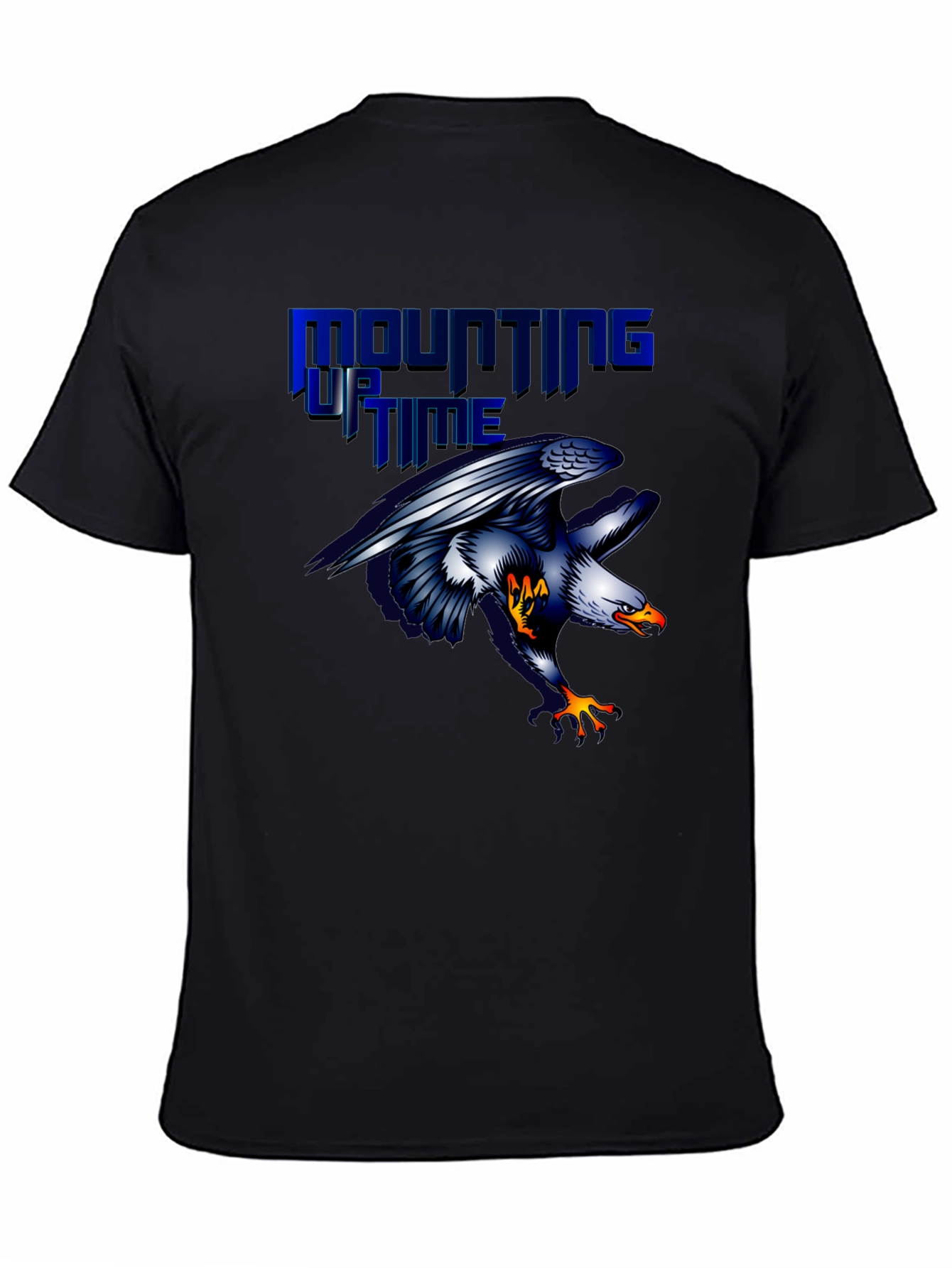 Mounting Up Time Eagle Graphic Black T-Shirt