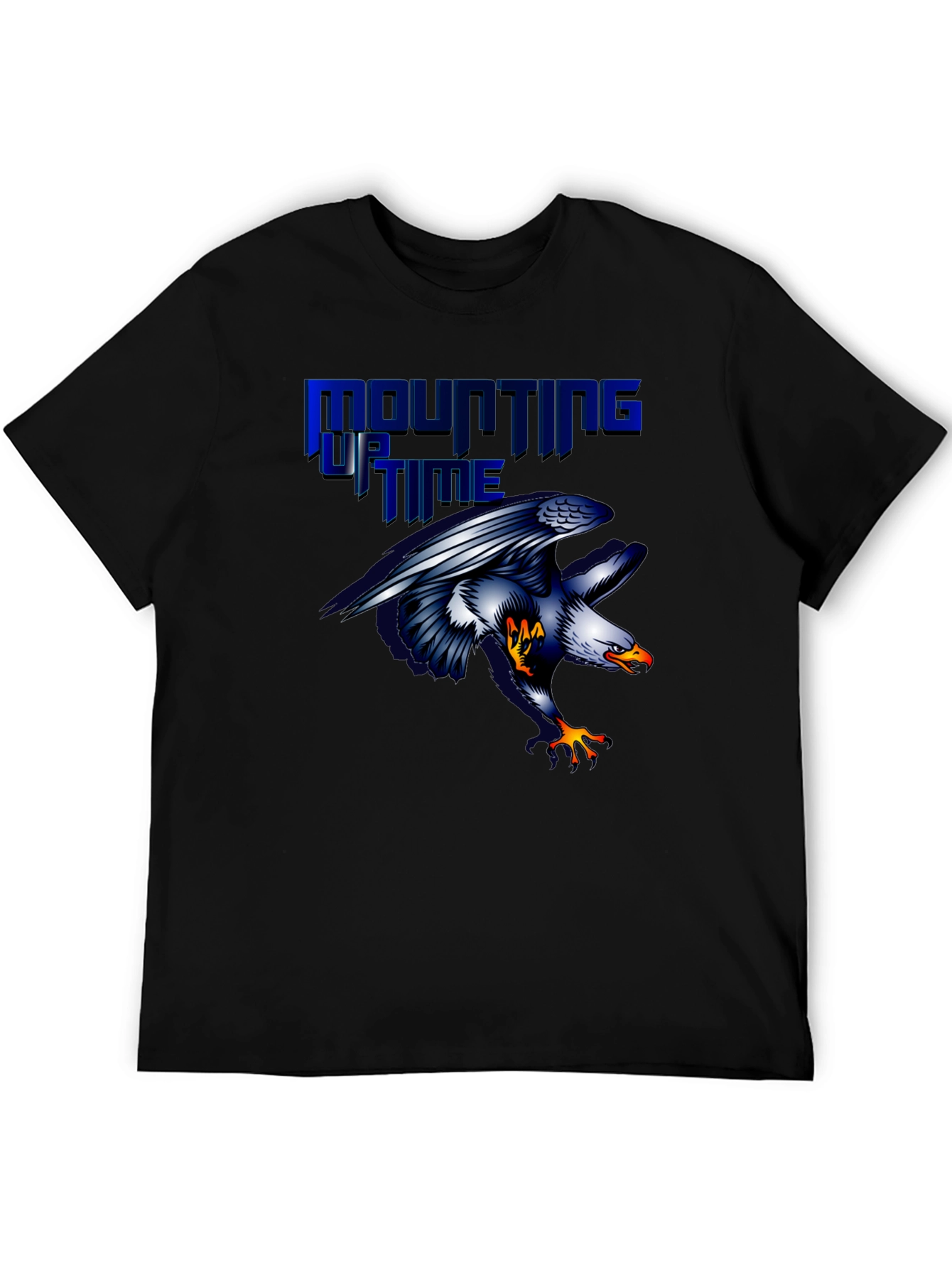 Mounting Up Time Eagle Graphic Black T-Shirt