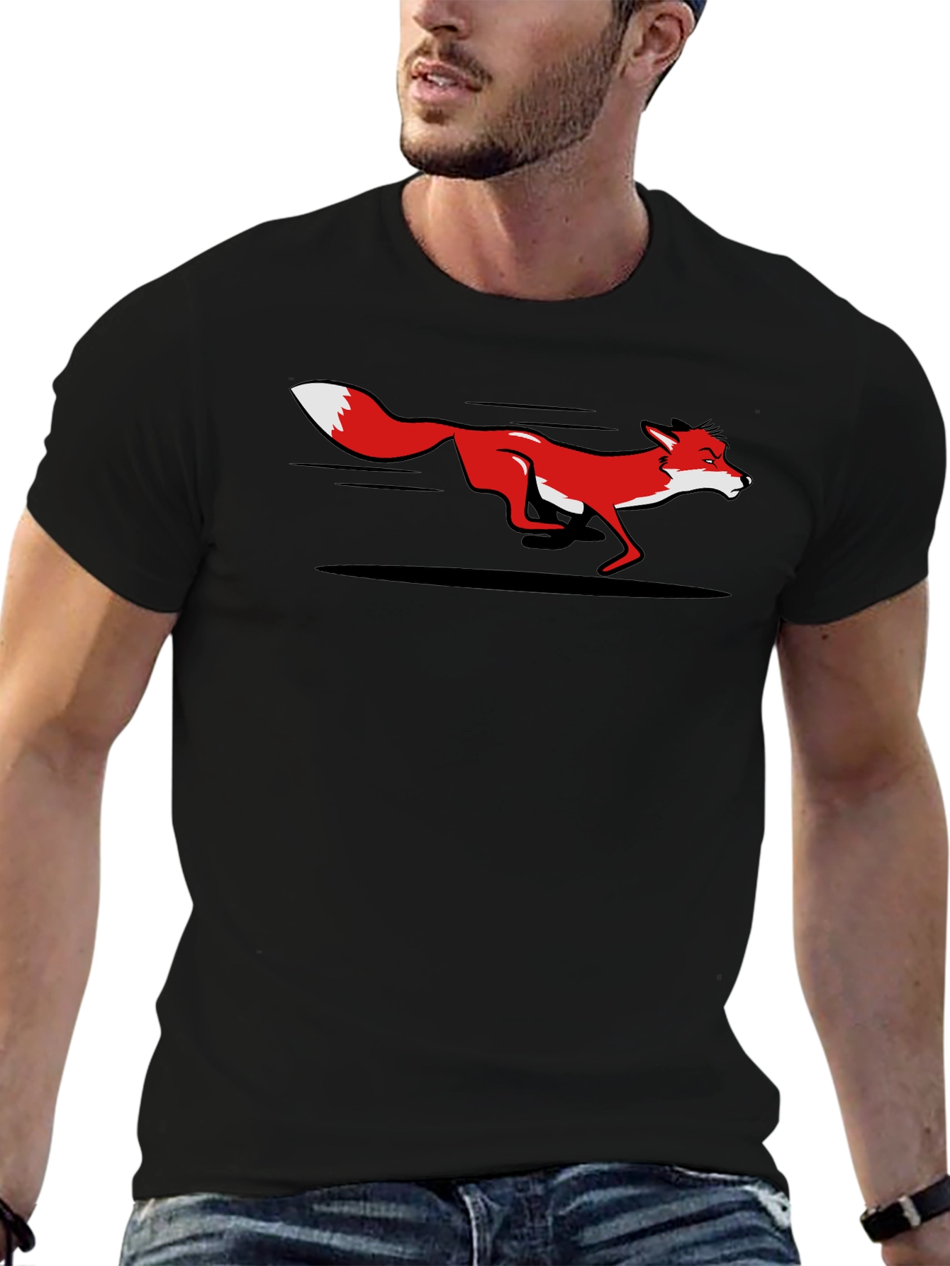 Fox Graphic Tee - Sleek Black T-Shirt