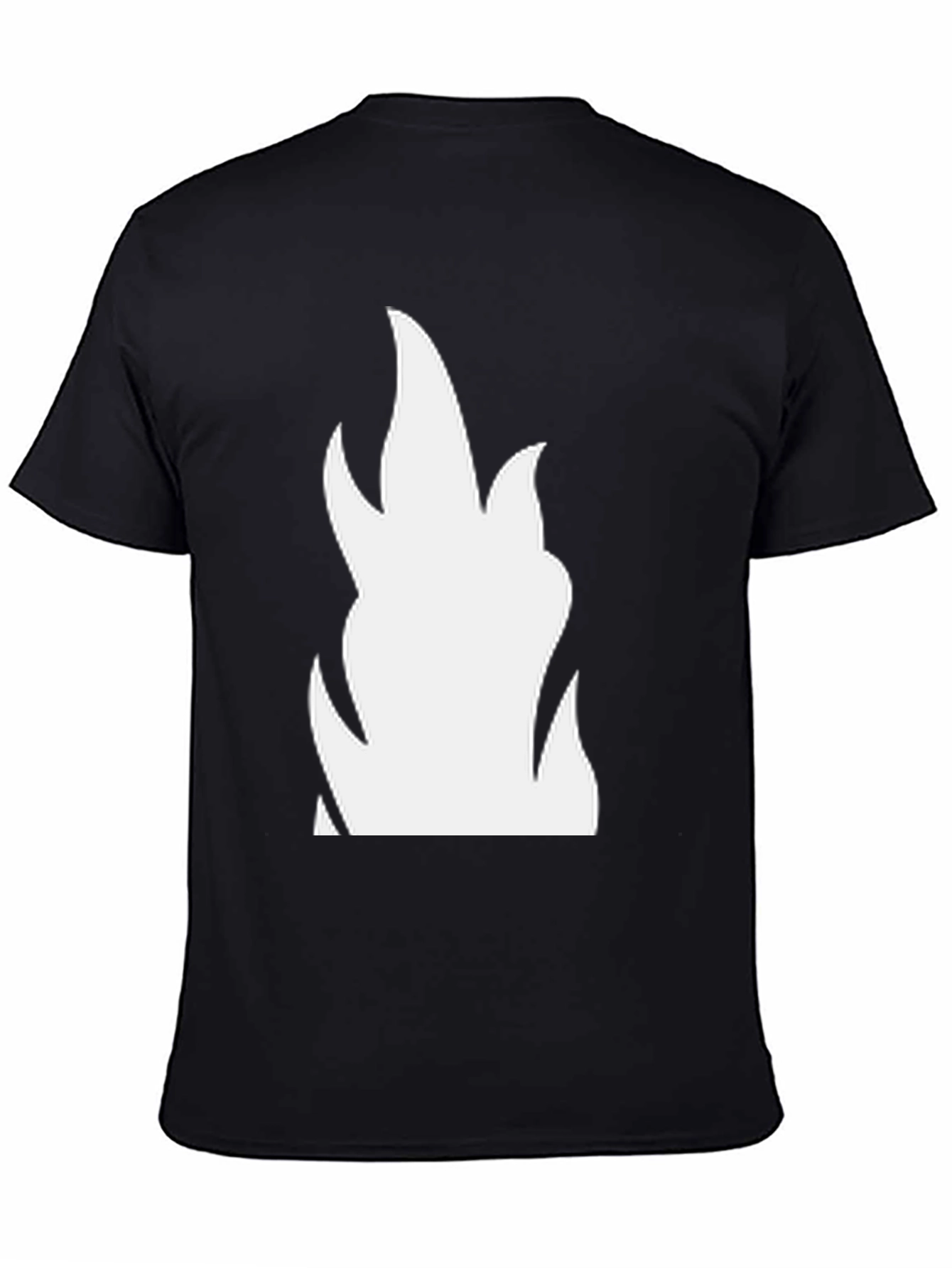 Bold Flame Graphic Tee - Black Cotton T-Shirt