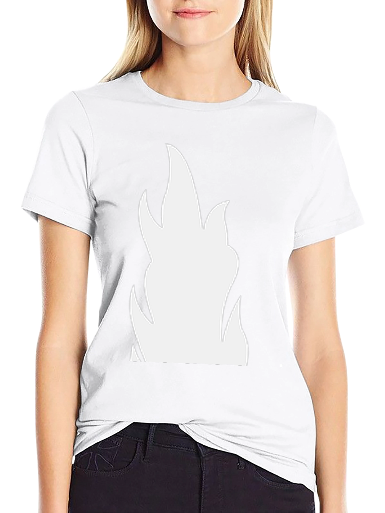 Bold Flame Graphic Tee - Black Cotton T-Shirt