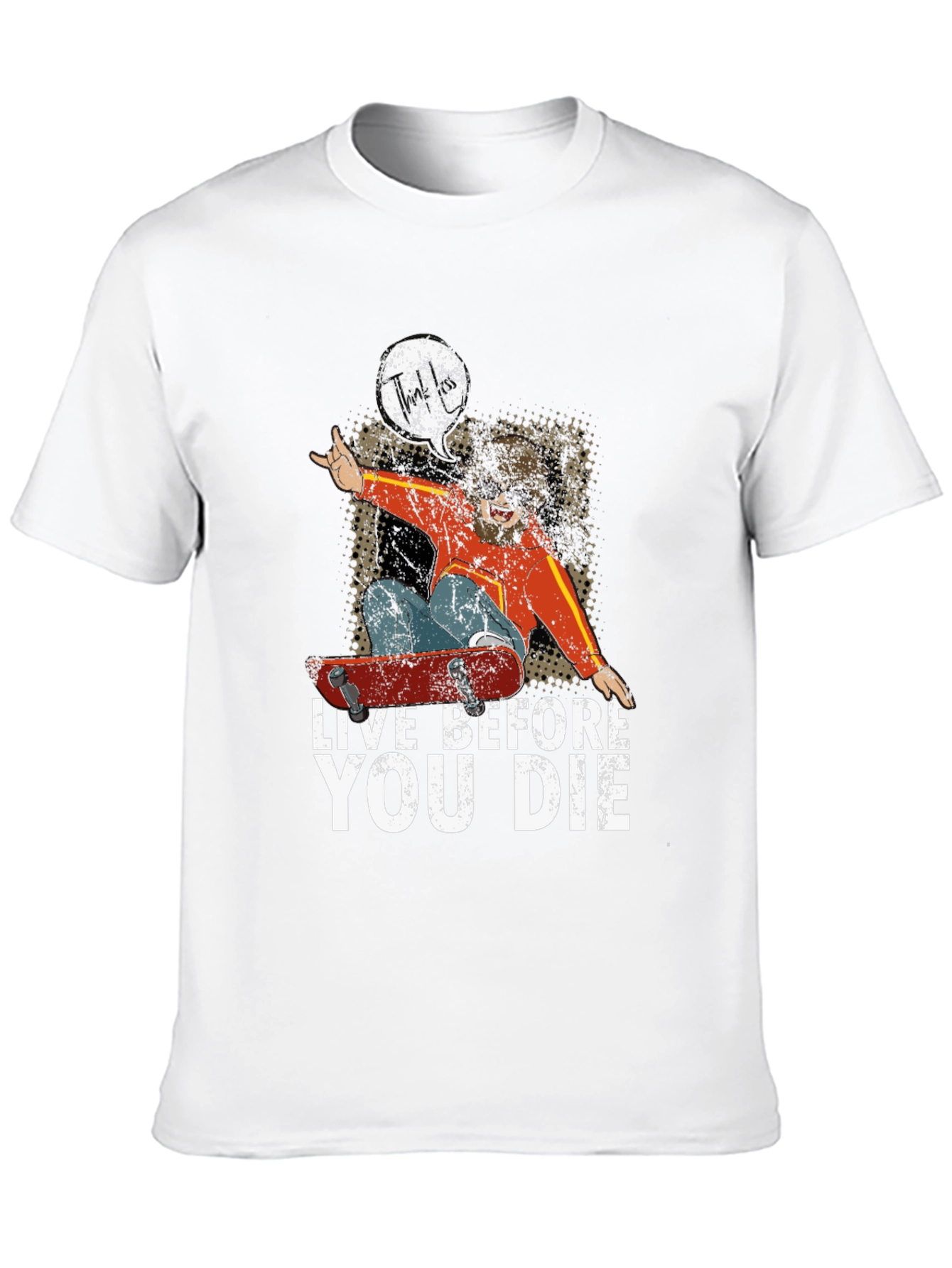 Live Before You Die Skateboarder Graphic T-Shirt