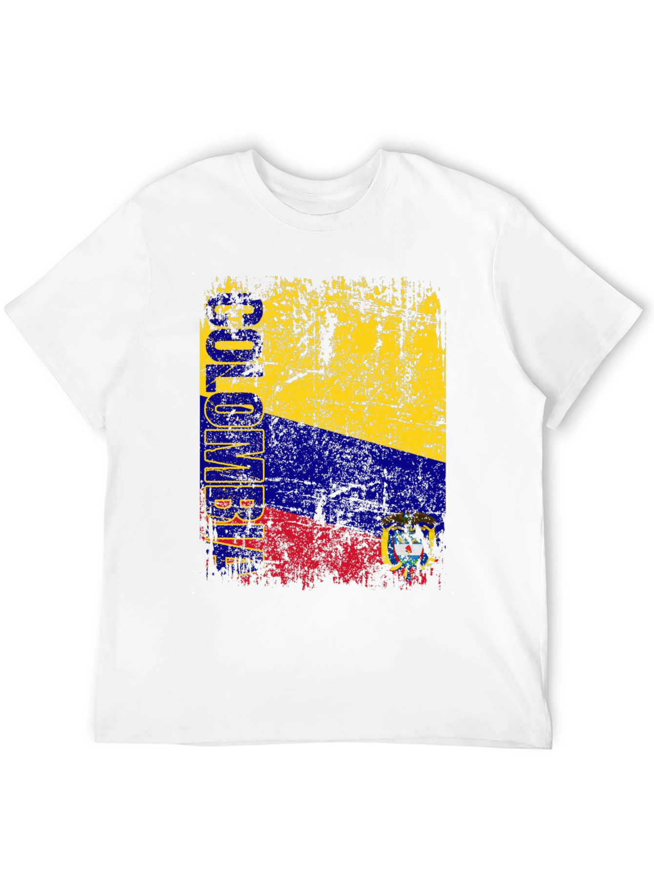 Colombia Flag Graphic T-Shirt - Black
