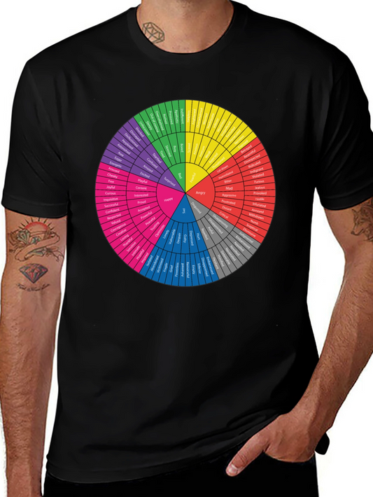 Emotional Wheel T-Shirt | Mens Black Graphic Tee