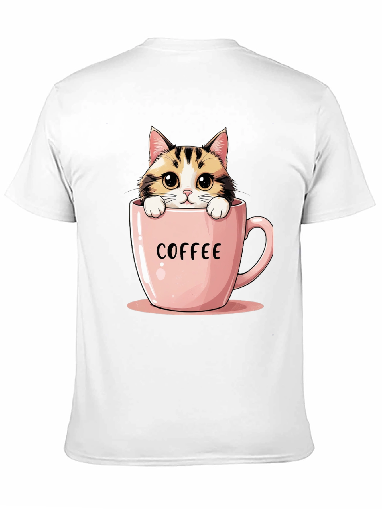 Cute Cat in Coffee Cup Graphic Tee