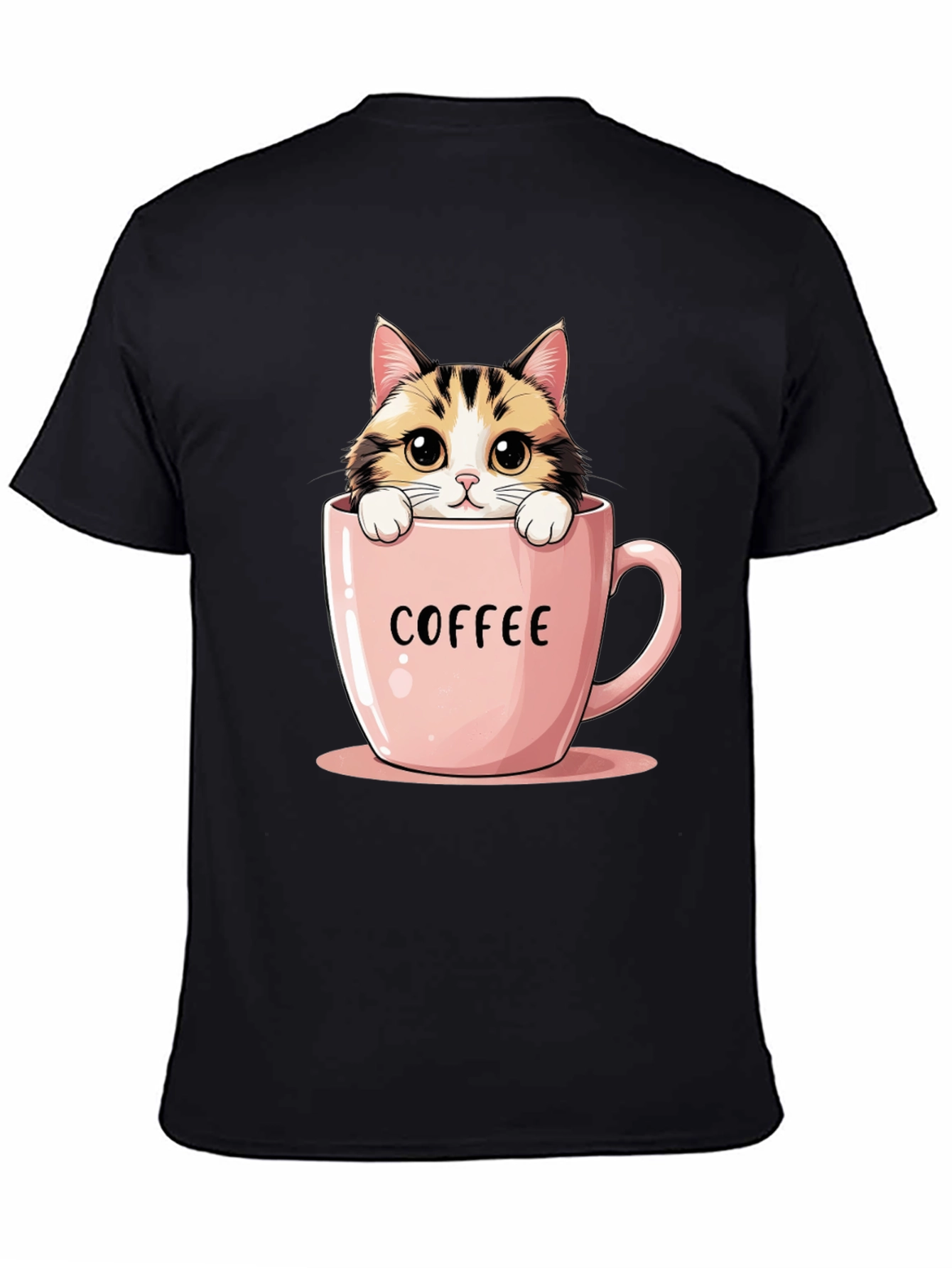 Cute Cat in Coffee Cup Graphic Tee