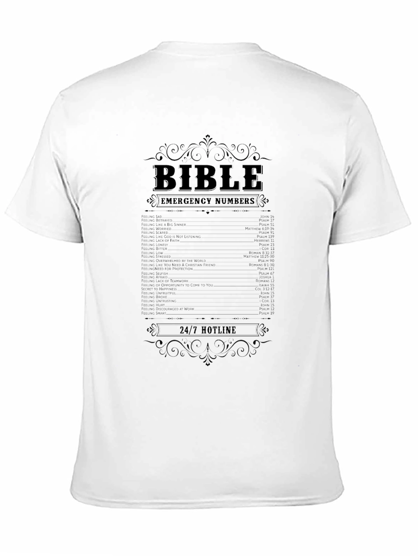 Bible Emergency Numbers T-Shirt Christian Tee