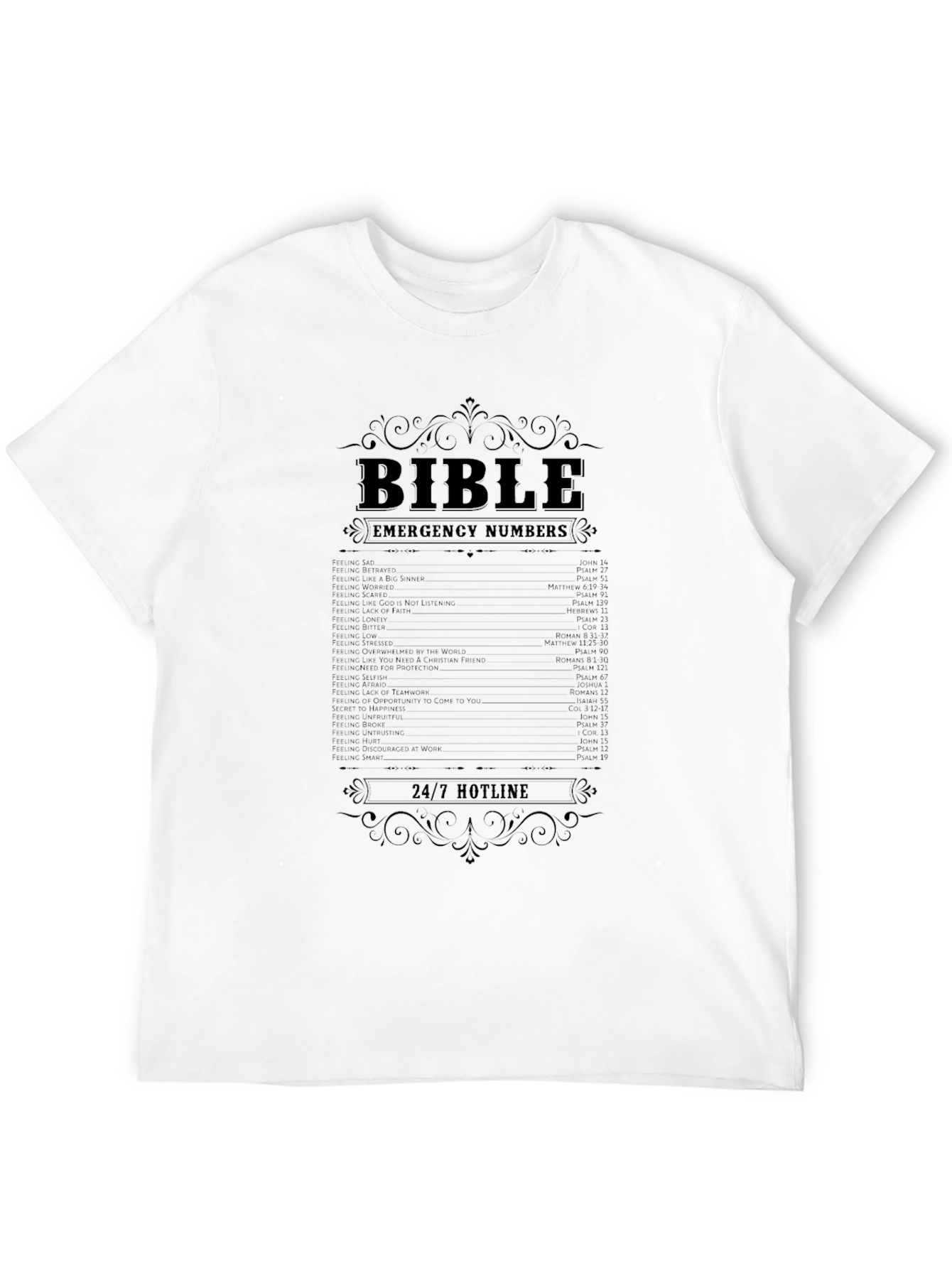 Bible Emergency Numbers T-Shirt Christian Tee