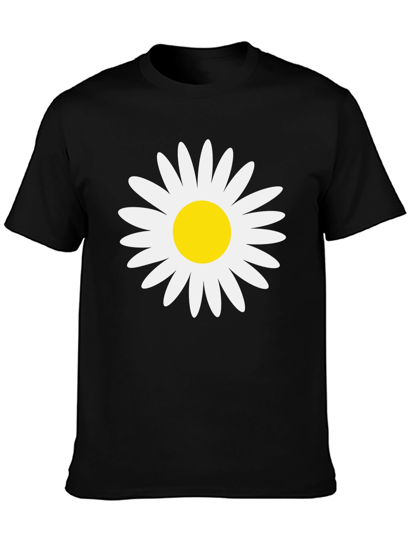 Daisy Graphic Tee - Black Cotton Comfort