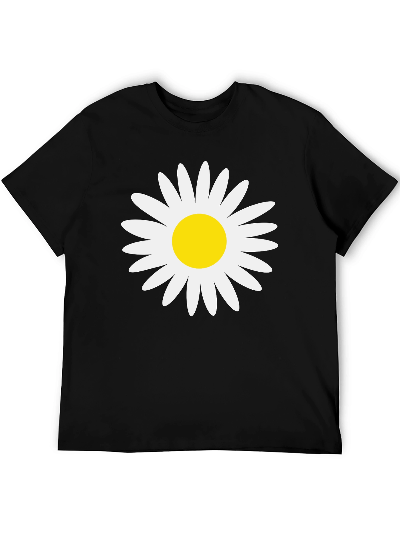 Daisy Graphic Tee - Black Cotton Comfort