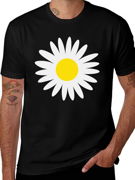Daisy Graphic Tee - Black Cotton Comfort