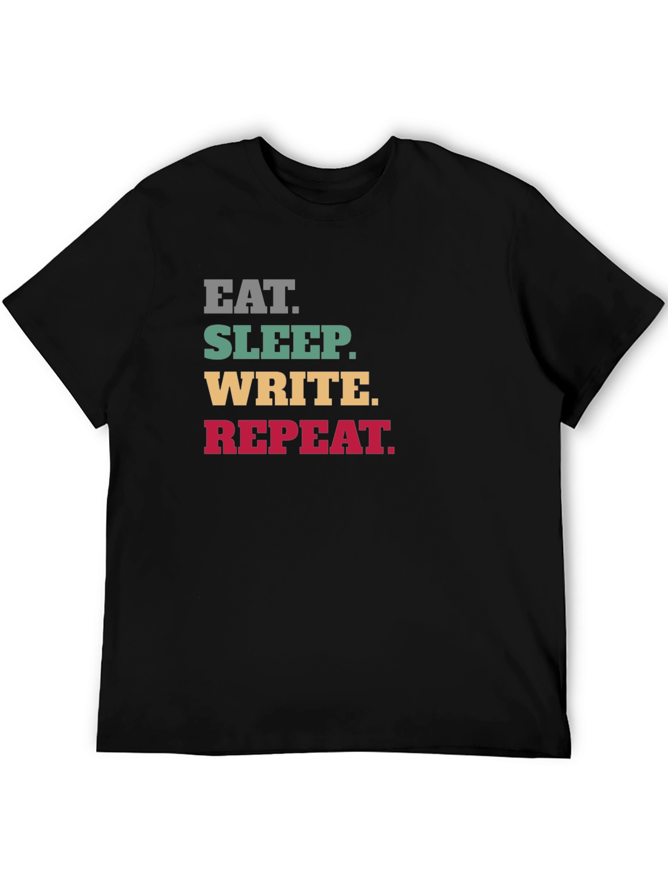 Eat Sleep Write Repeat Black Graphic Tee