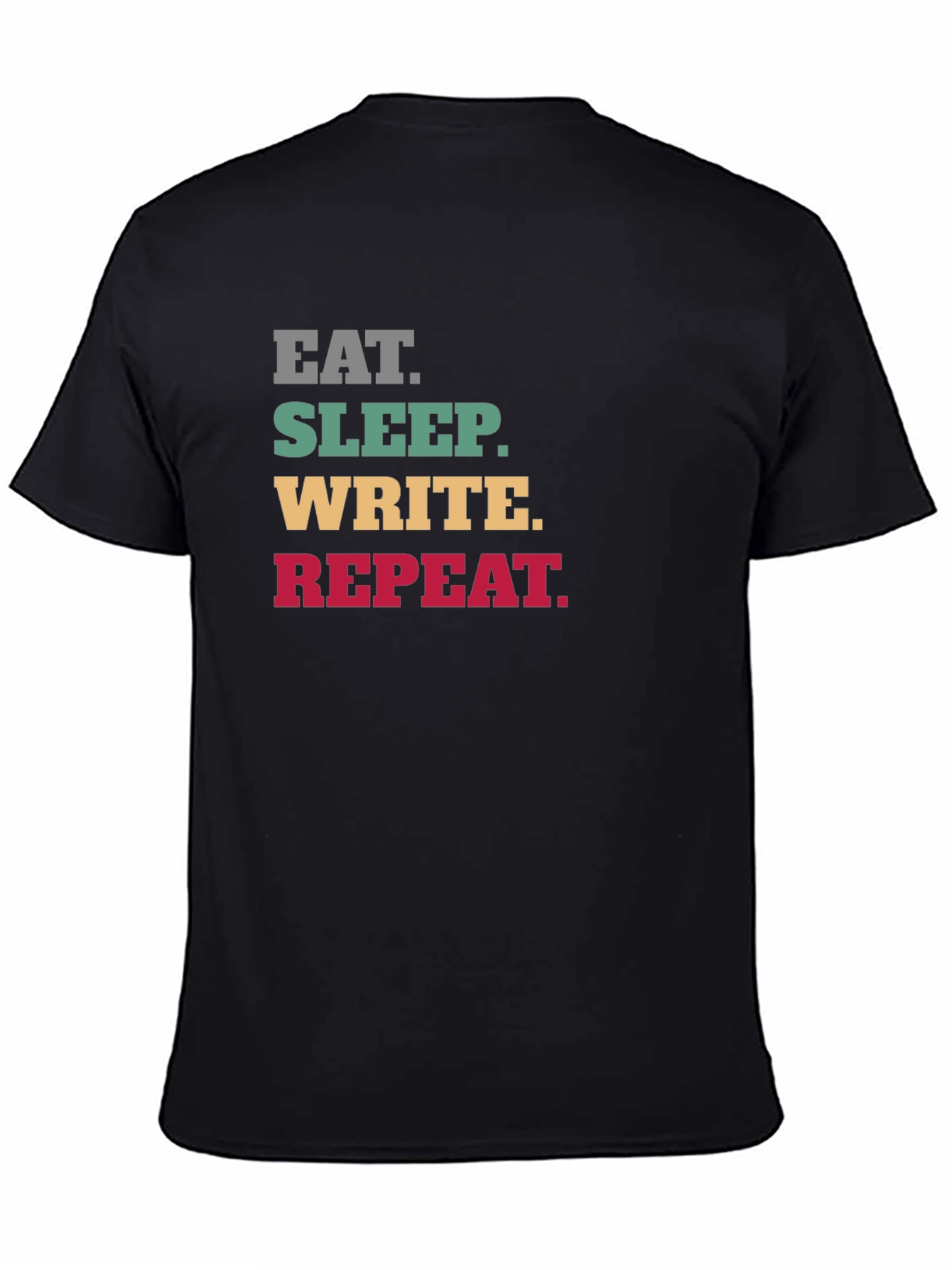 Eat Sleep Write Repeat Black Graphic Tee