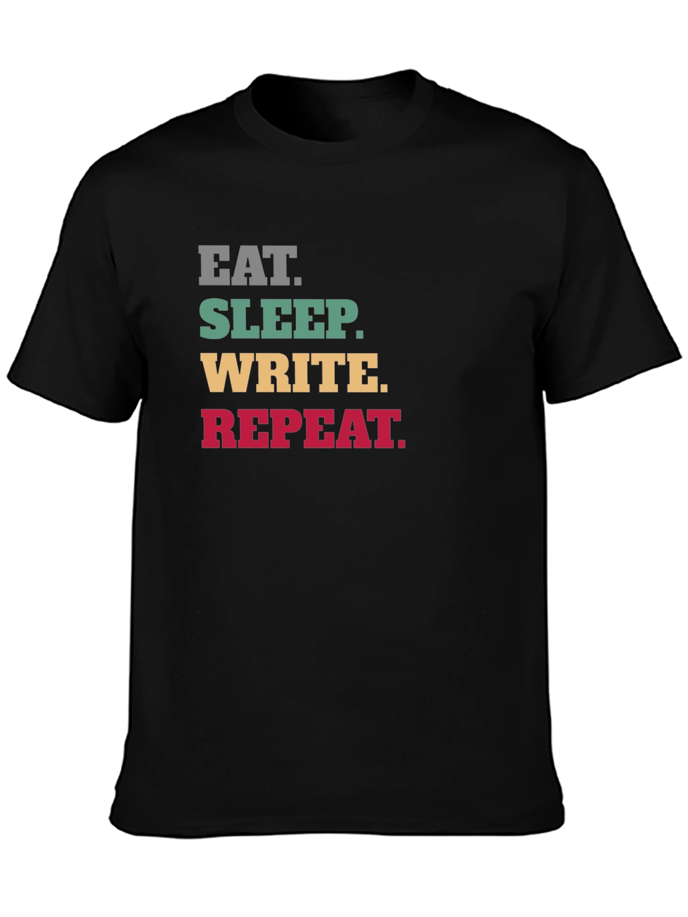 Eat Sleep Write Repeat Black Graphic Tee