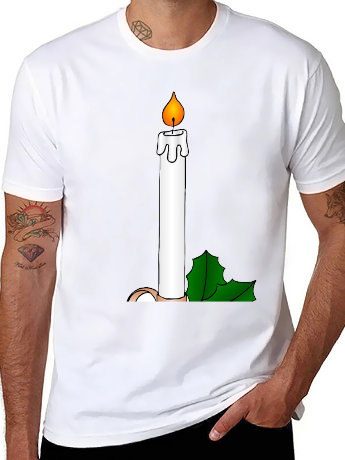 Candle T-Shirt - Whimsical Holiday Tee