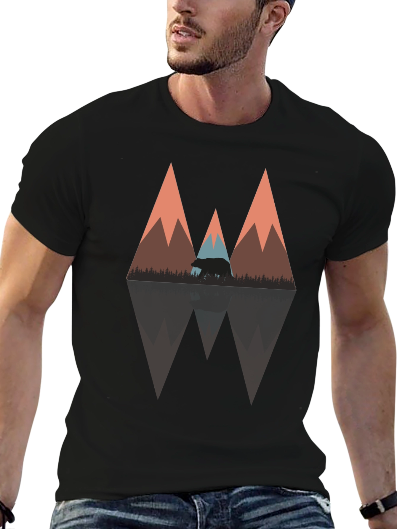 Mountain Bear Graphic Tee - Black