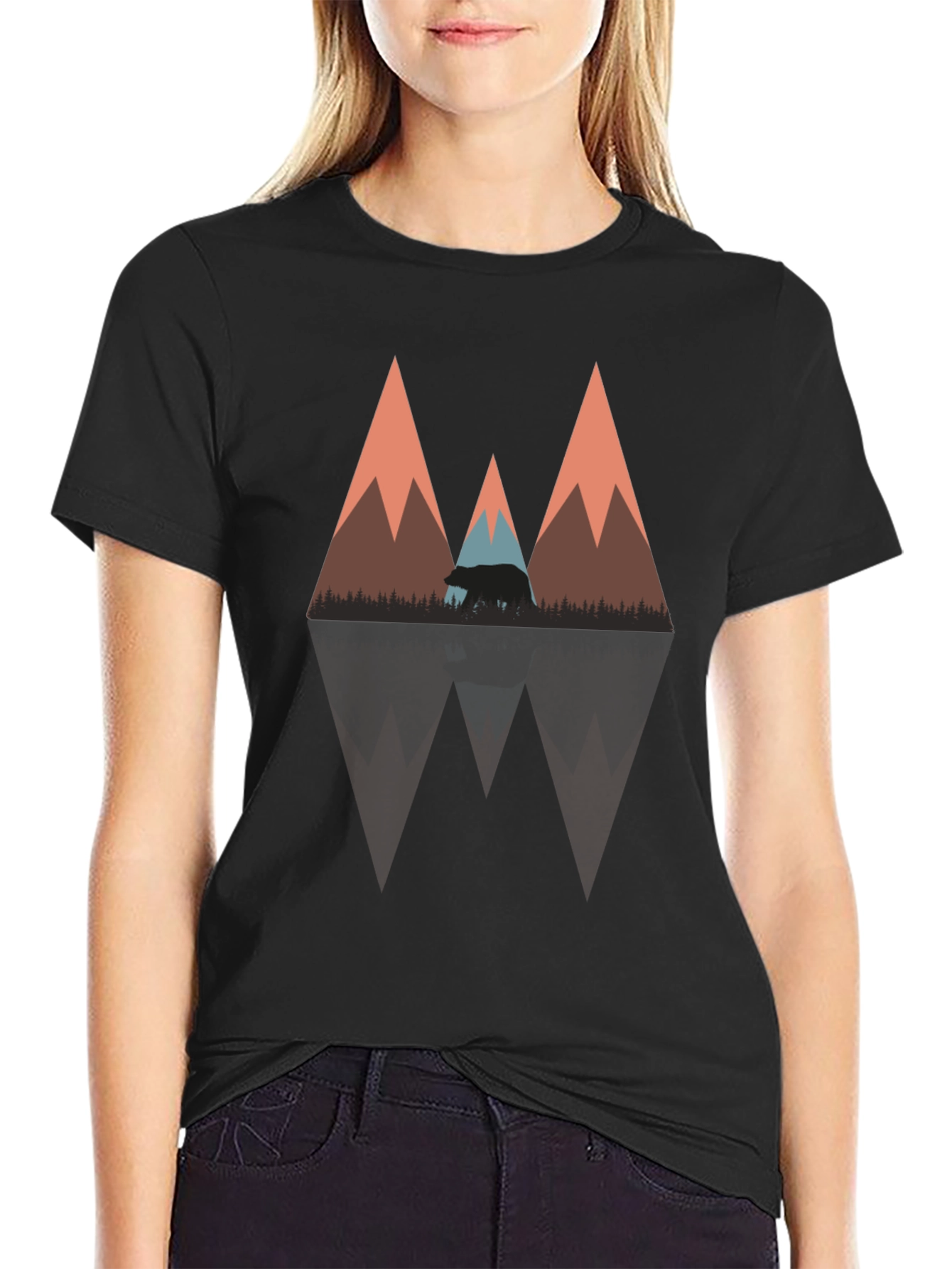 Mountain Bear Graphic Tee - Black