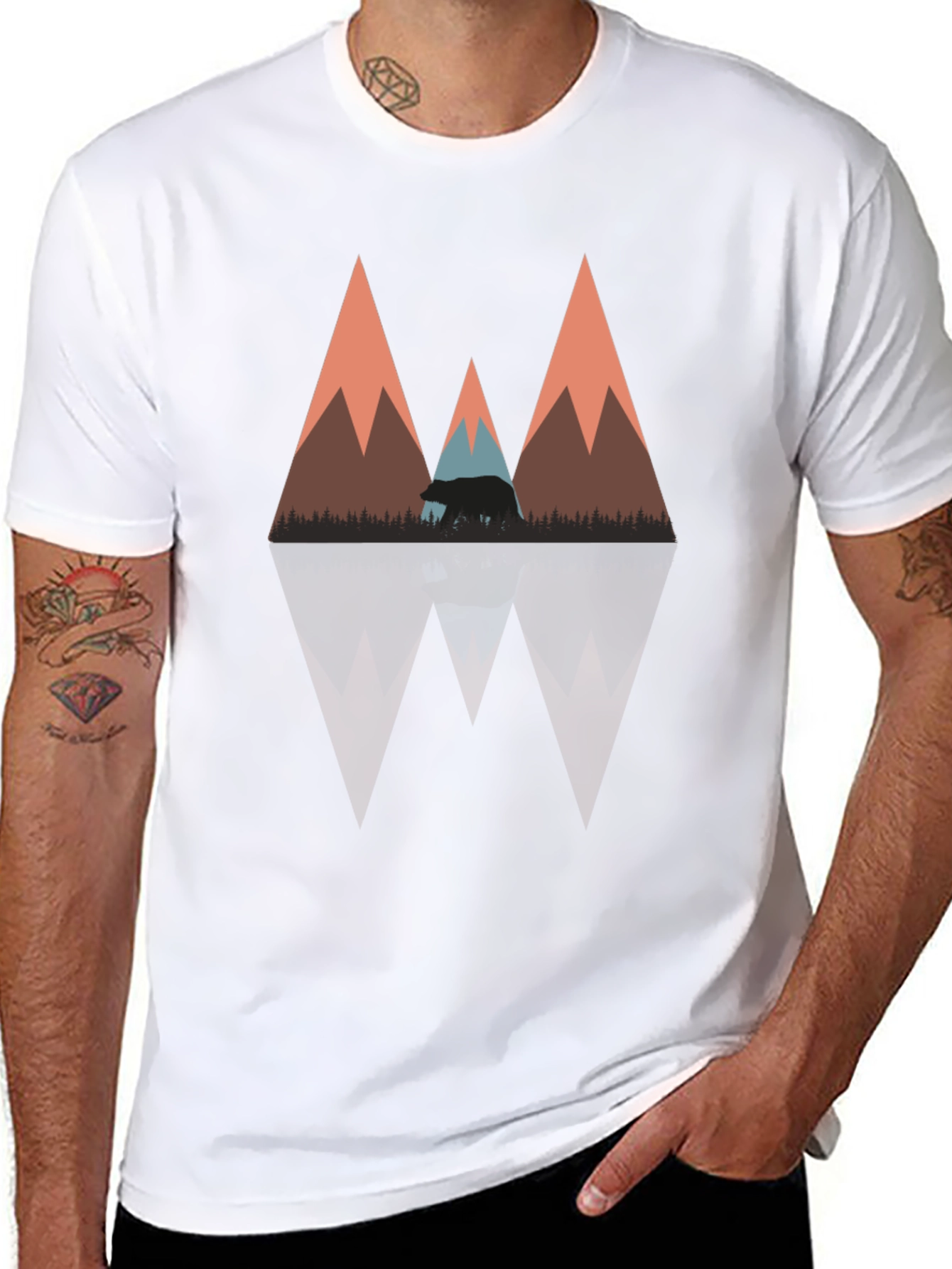 Mountain Bear Graphic Tee - Black