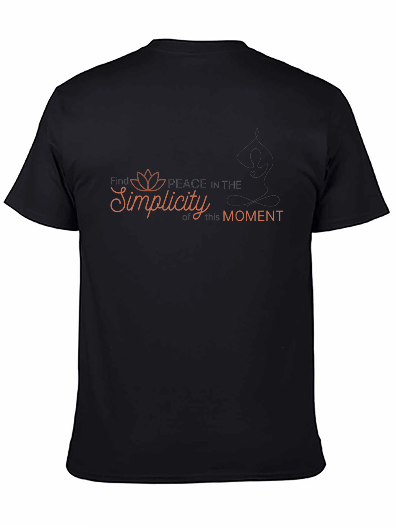 Find Peace in Simplicity Black T-Shirt