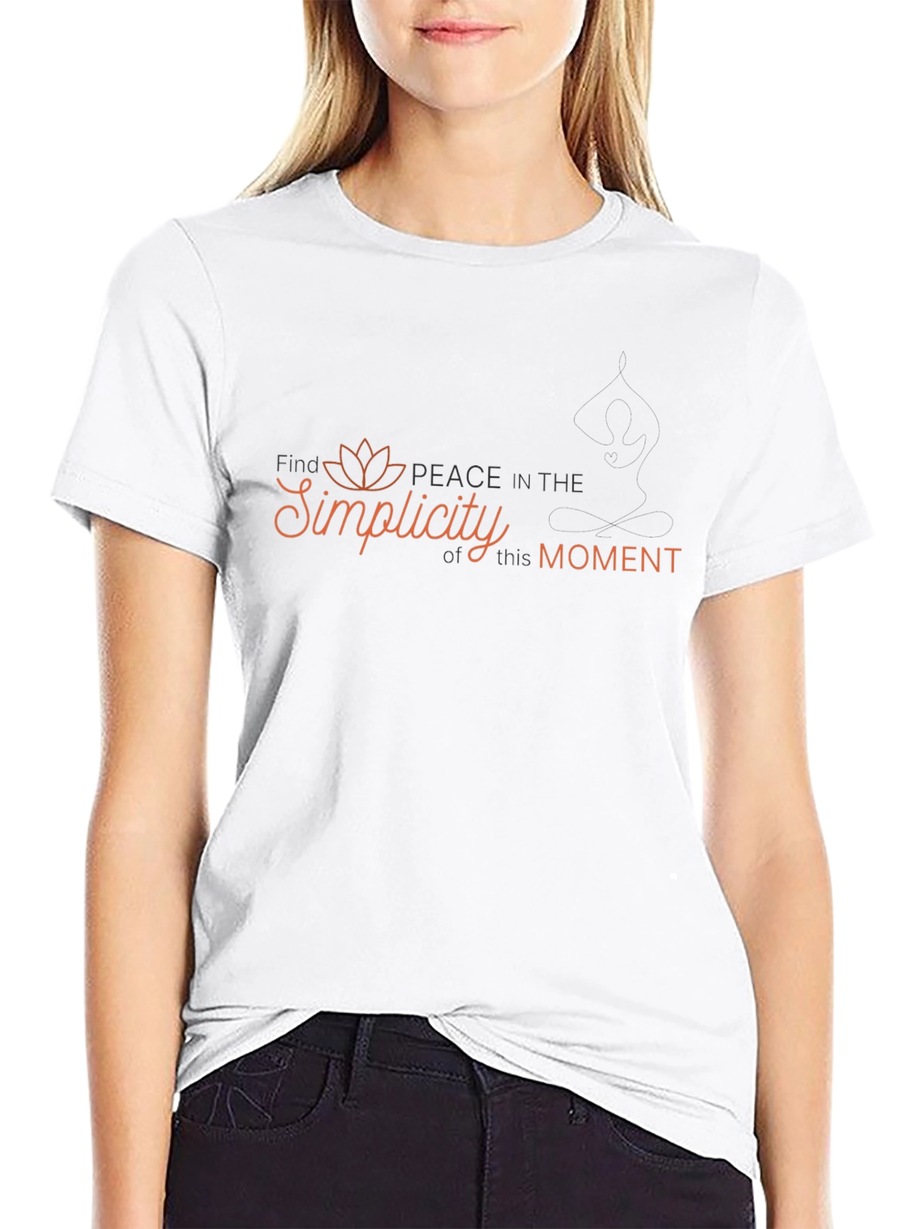 Find Peace in Simplicity Black T-Shirt