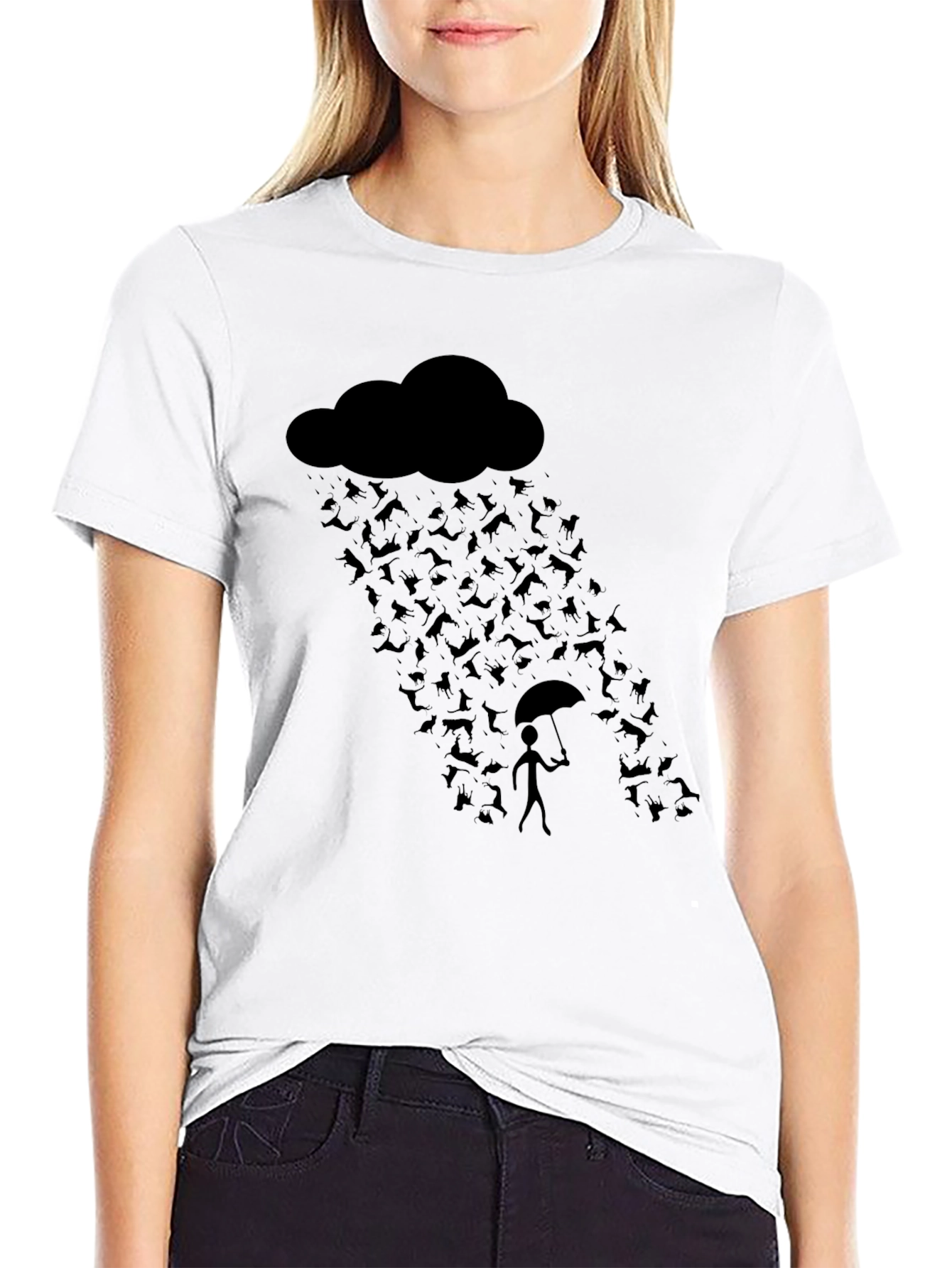 Black Its Raining Cats and Dogs Graphic Tee
