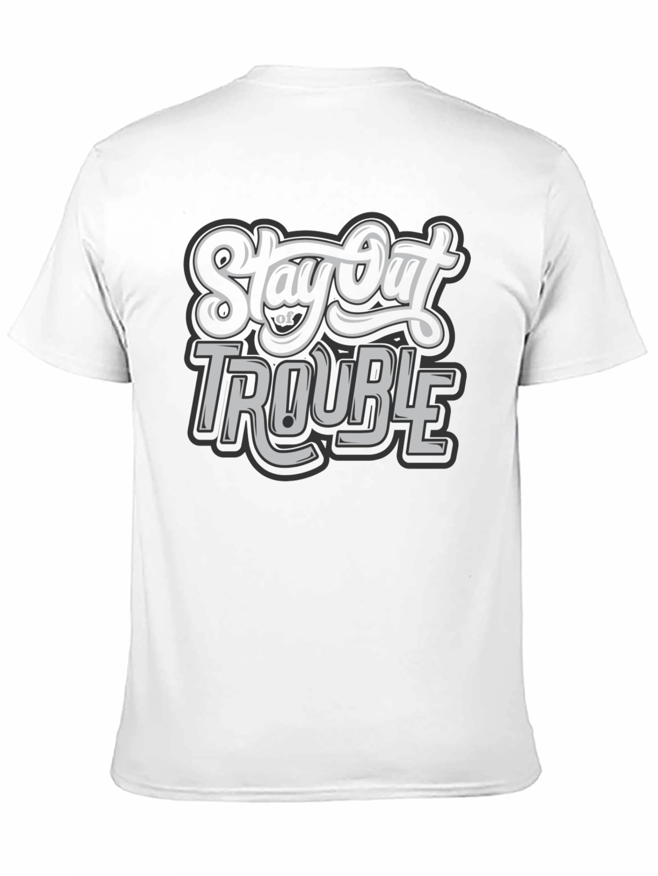 Stay Out of Trouble Black Graphic T-Shirt