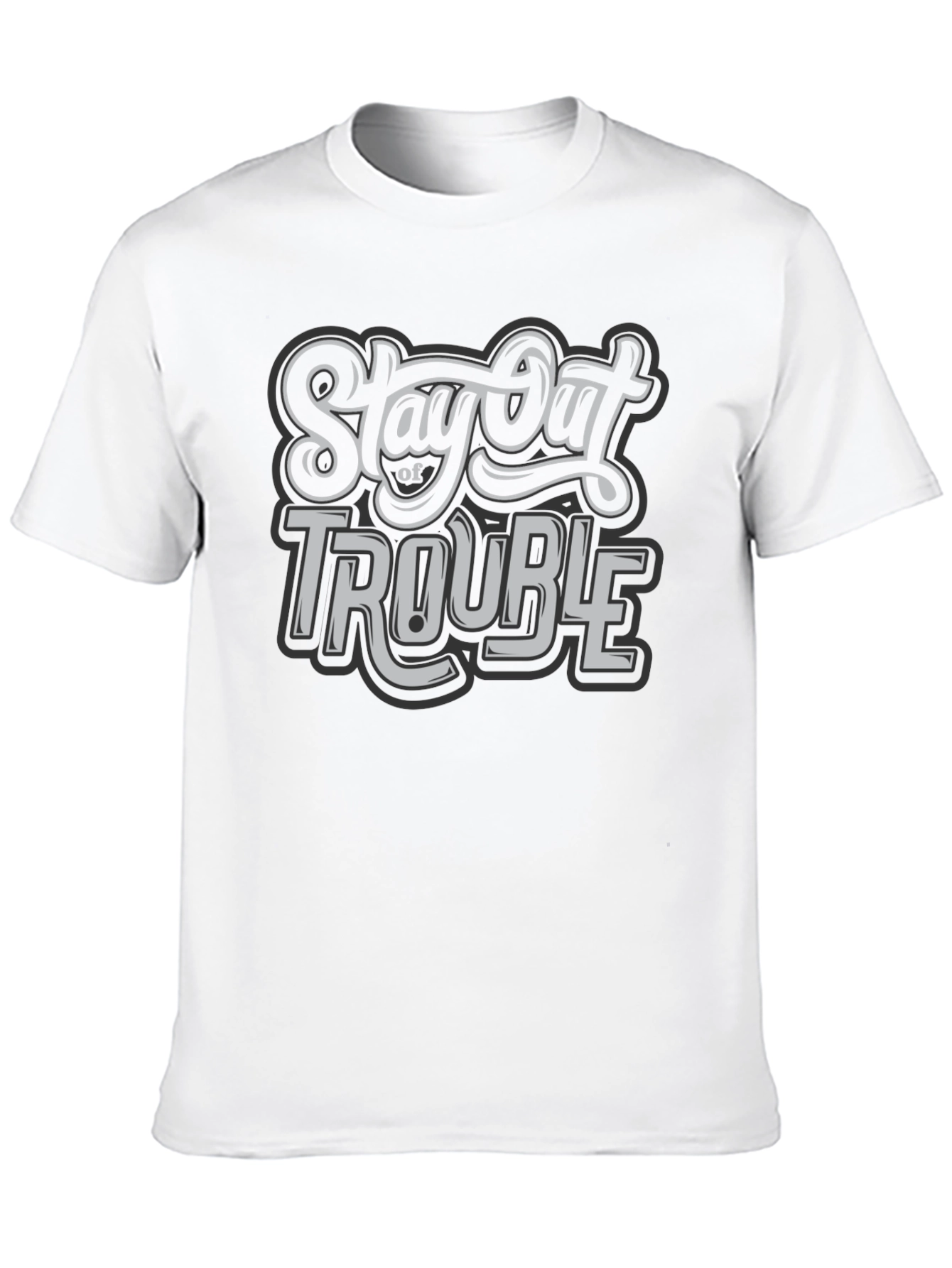 Stay Out of Trouble Black Graphic T-Shirt
