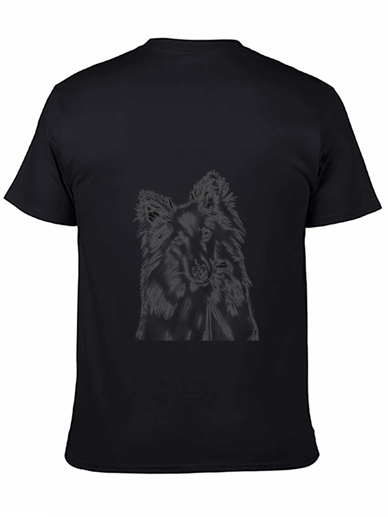 Dog Sketch Black T-Shirt