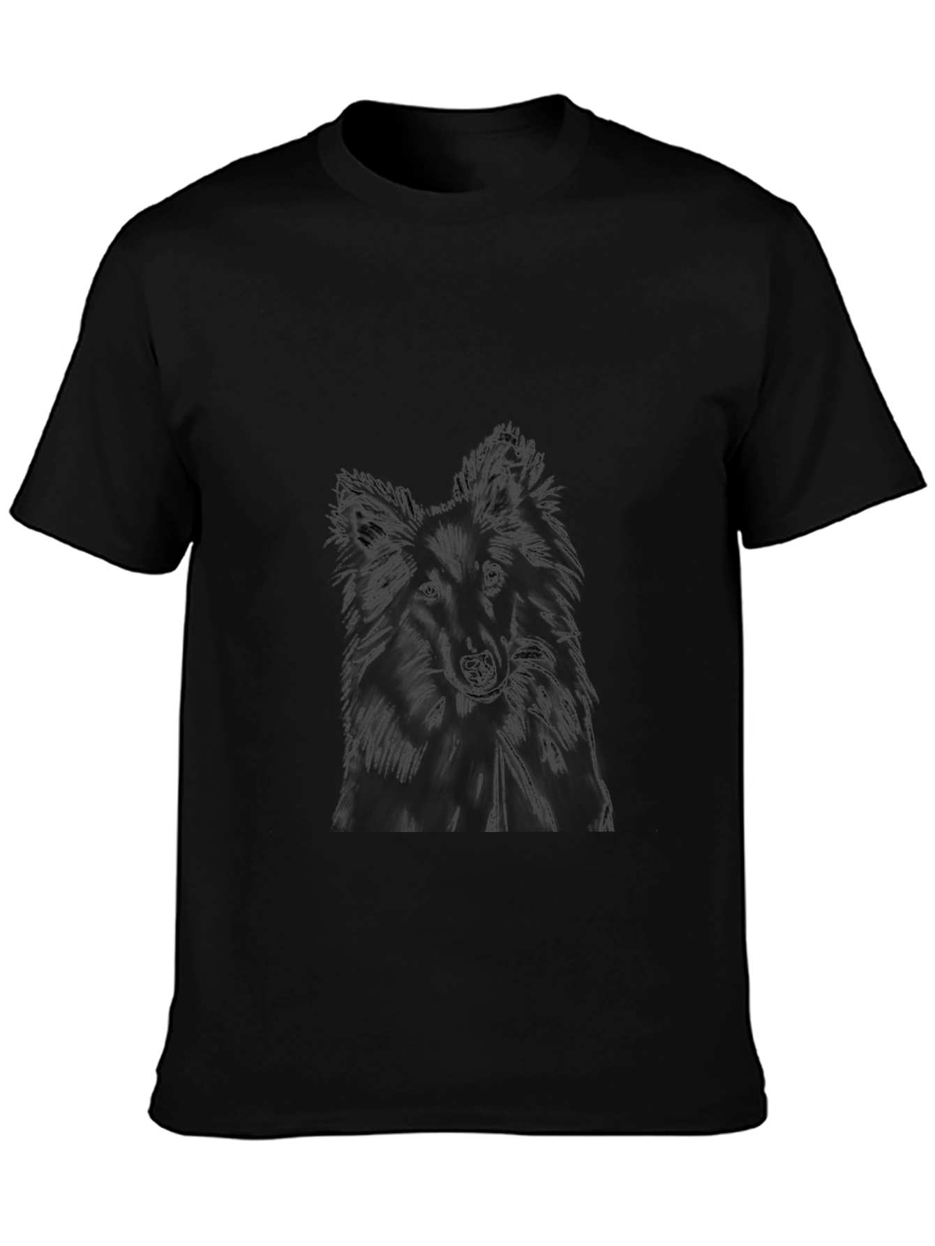 Dog Sketch Black T-Shirt