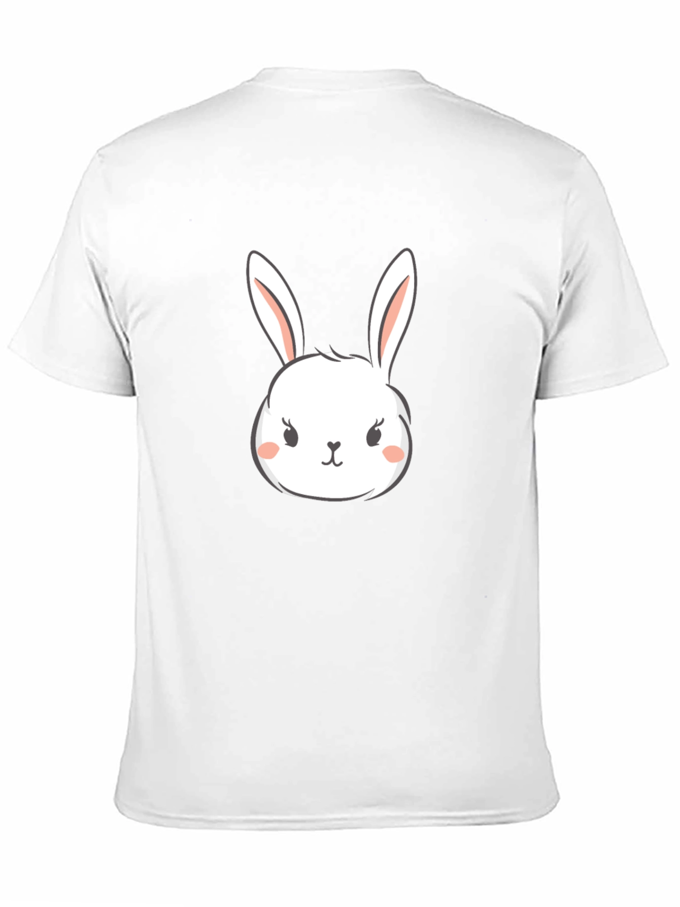 Cute Bunny Graphic Tee - Black Cotton T-Shirt
