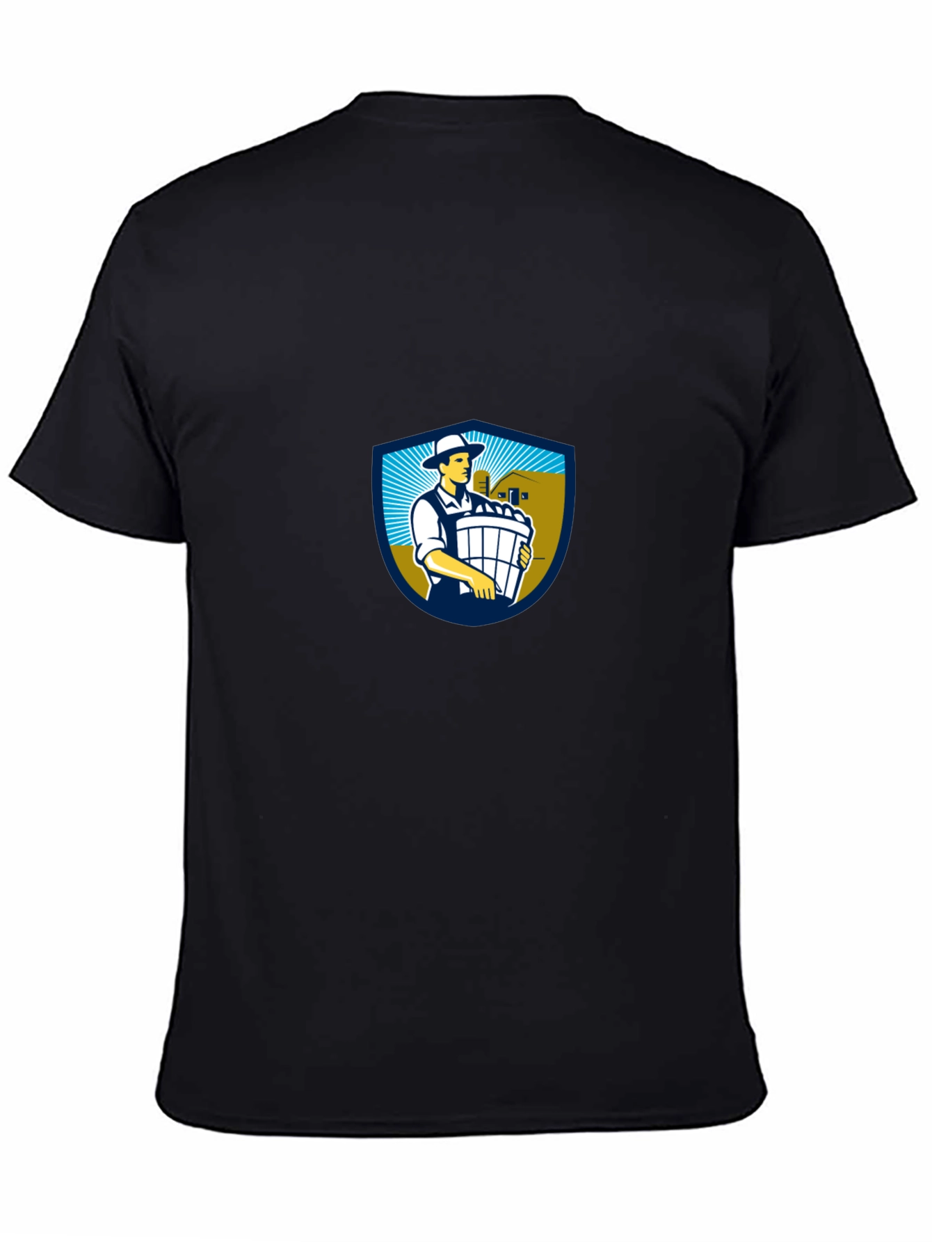 Classic Black T-Shirt with Farm Logo