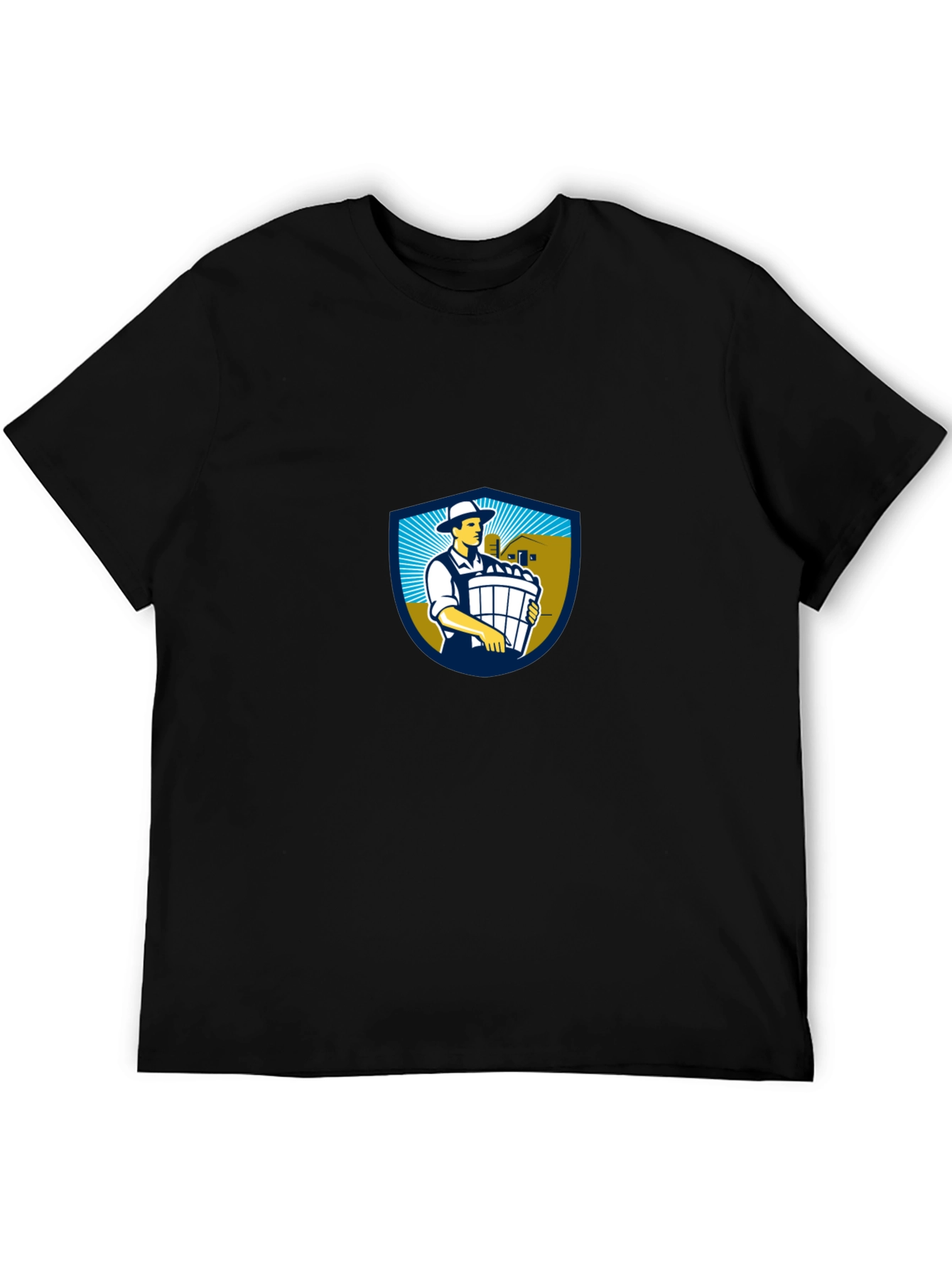 Classic Black T-Shirt with Farm Logo