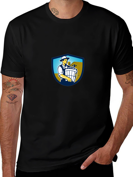 Classic Black T-Shirt with Farm Logo