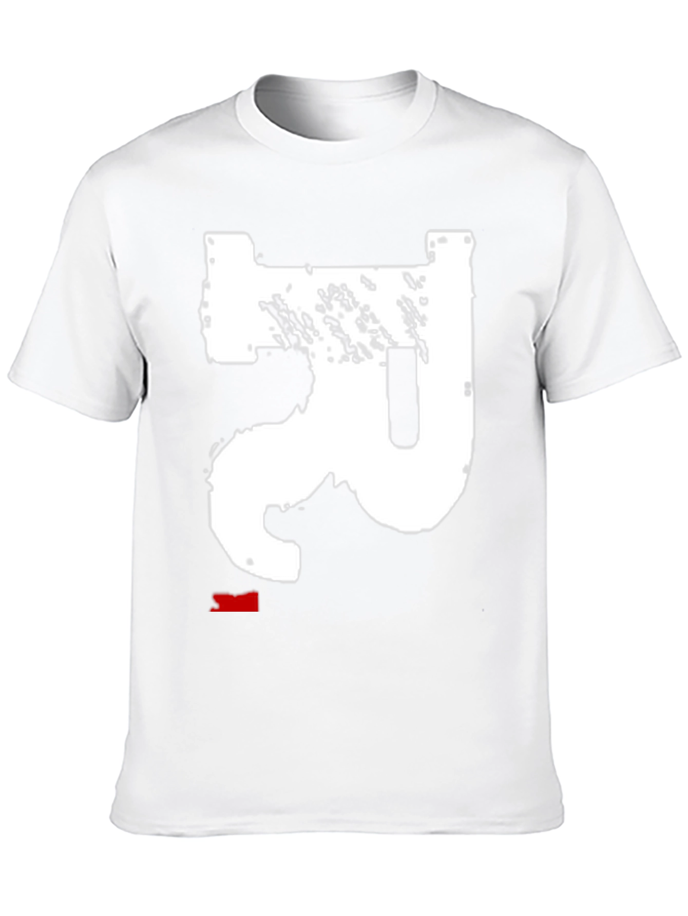 Modern Black Tee with Abstract White Design