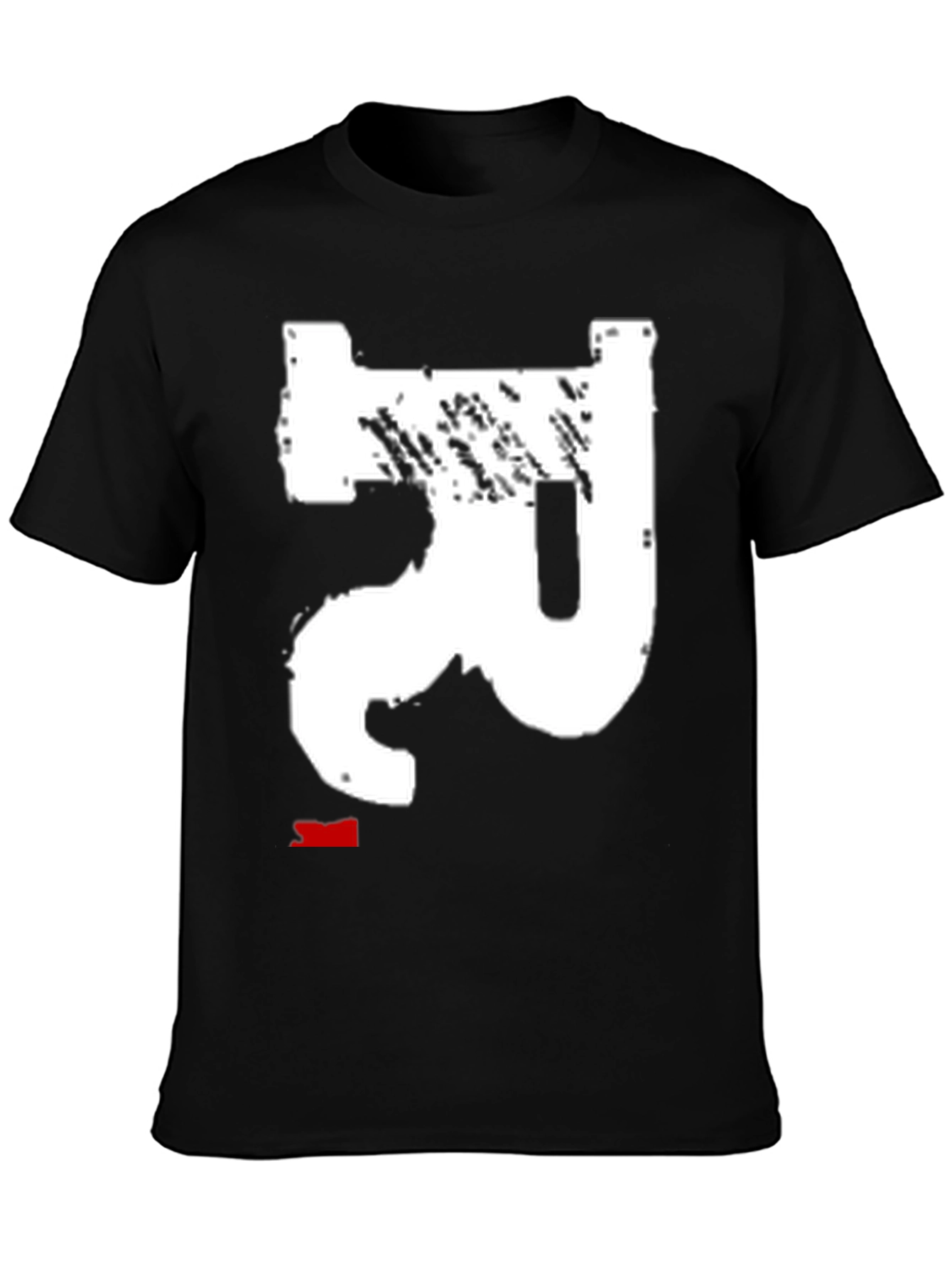 Modern Black Tee with Abstract White Design