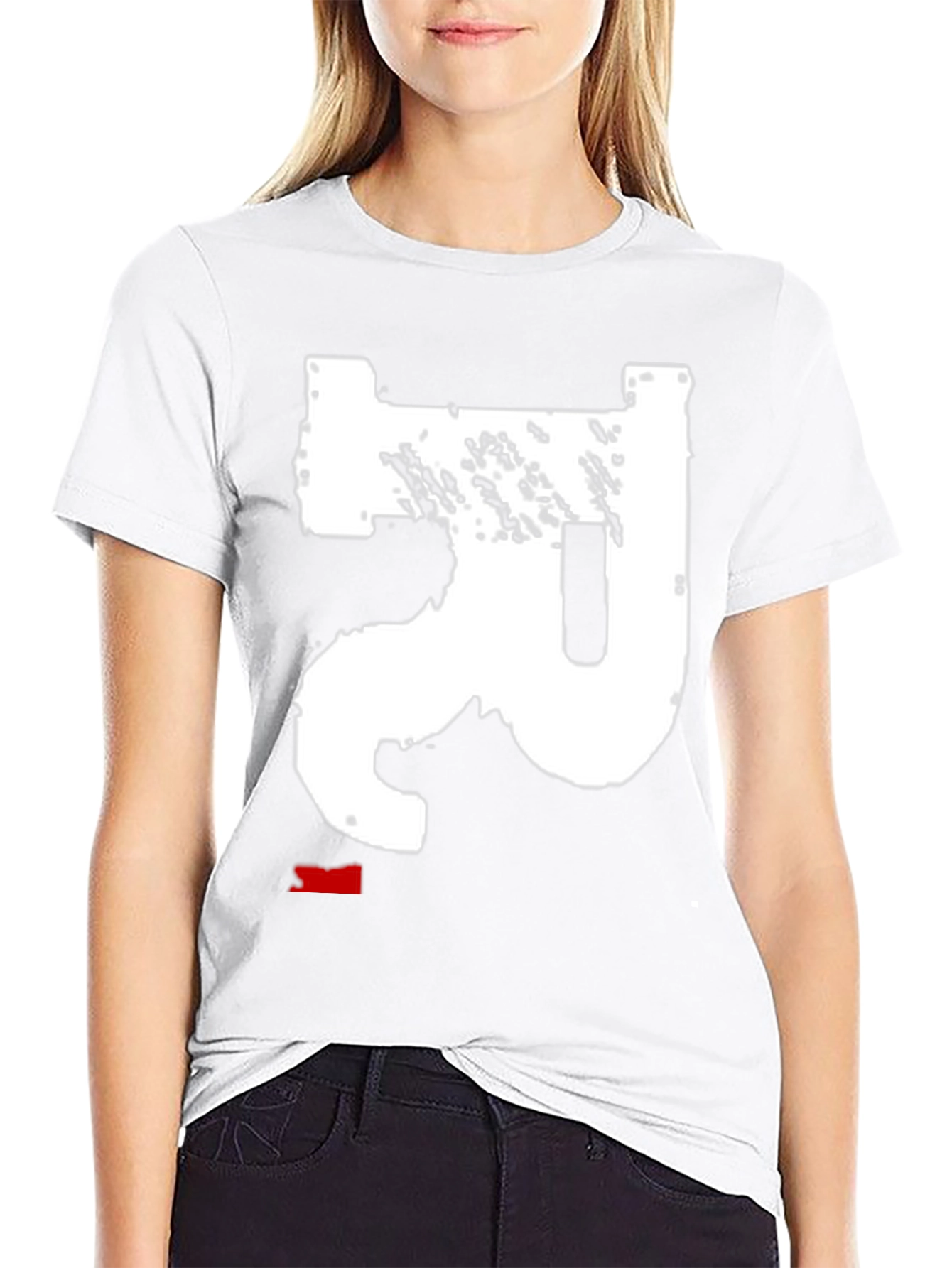 Modern Black Tee with Abstract White Design