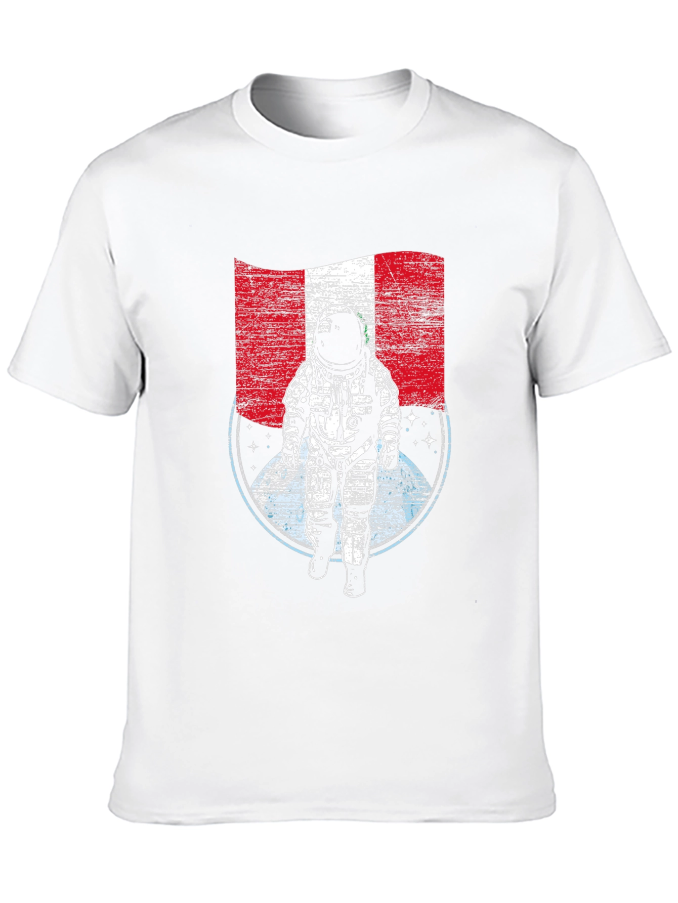 Peru Flag Astronaut Graphic T-Shirt
